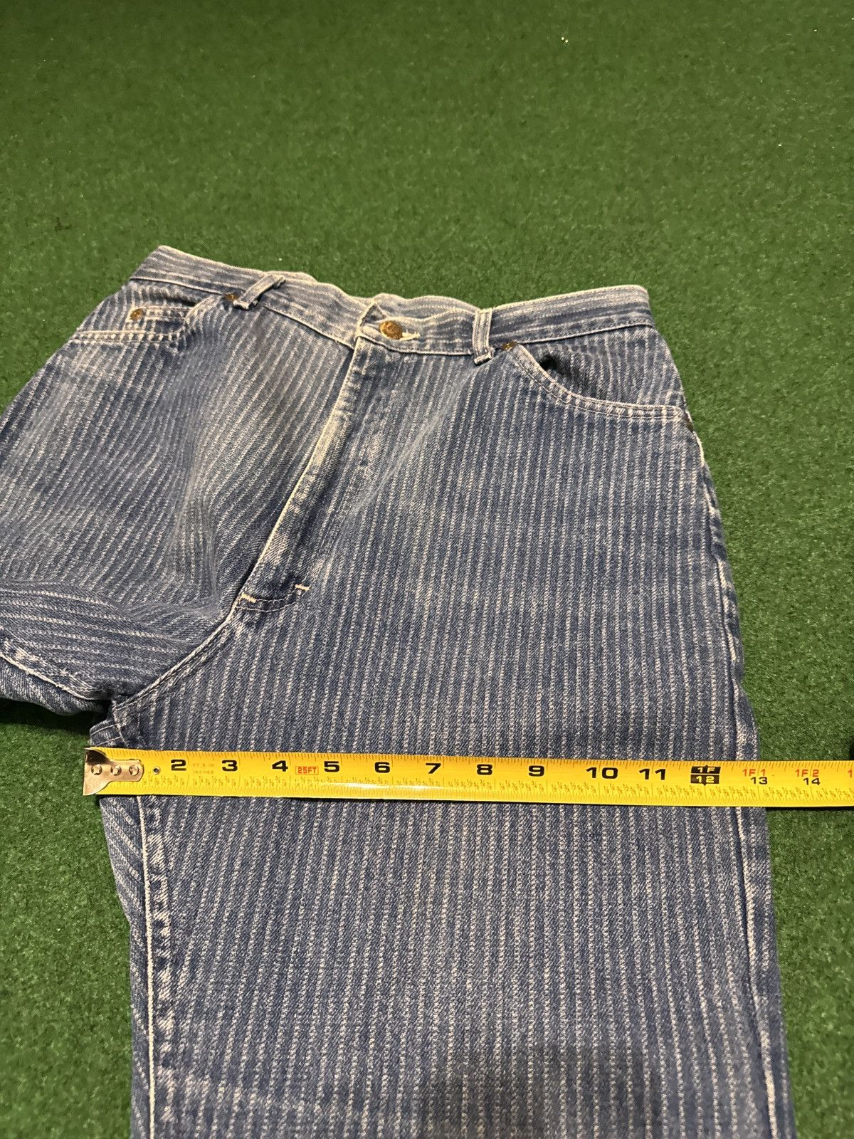 Lee Vintage 80s Lee Railroad Pinstripe 32x34 High Waisted Jeans Size 40" / US 18 - 9 Thumbnail