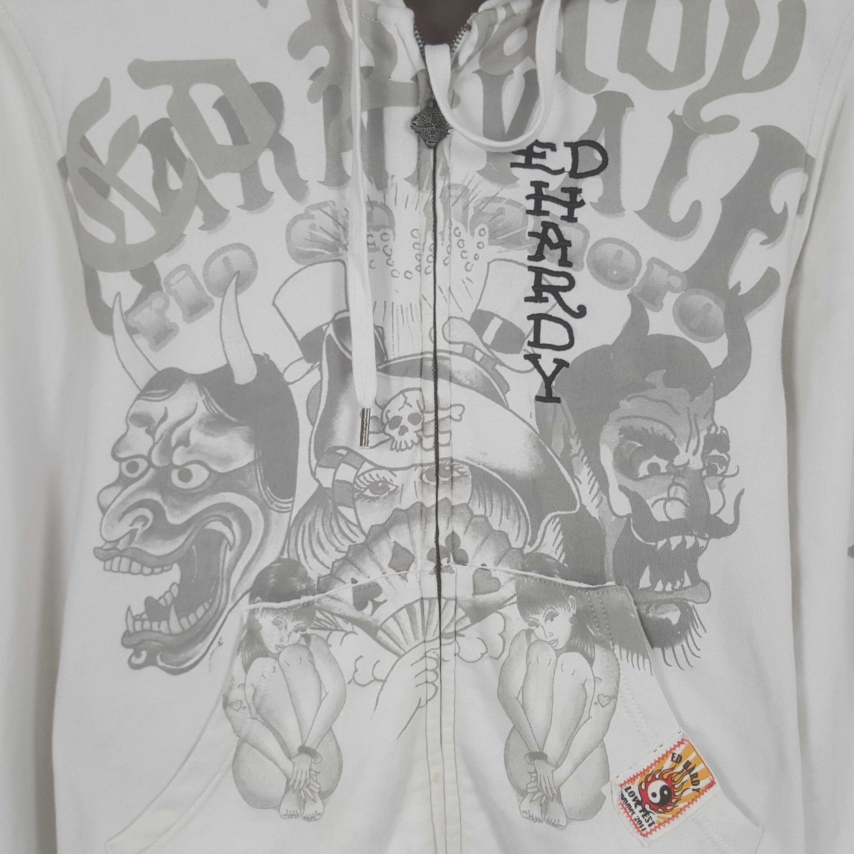 Ed Hardy × Vintage Vintage Ed Hardy by Christian Audigier Zipper Hoodies Size S / US 4 / IT 40 - 2 Thumbnail