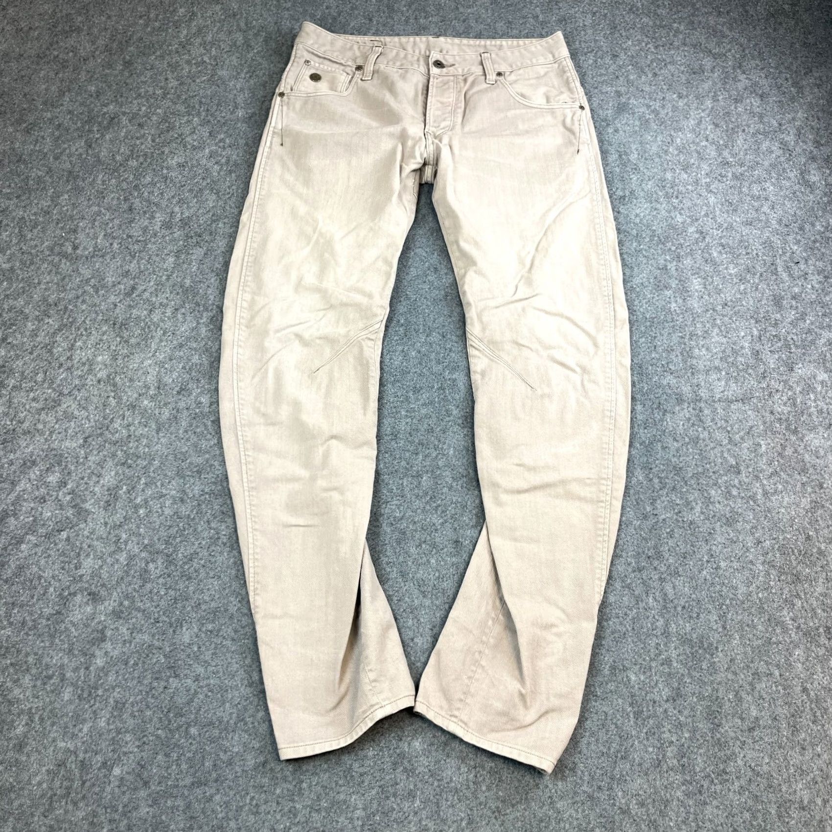 G-Star G Star Mens Jeans Tapered Arc Twisted 31 32 Stone Grey 100% Cotton Button Fly Denim Regular Fit 5-Pocket Mens Jeans Footwear? Size US 31 - 2 Thumbnail