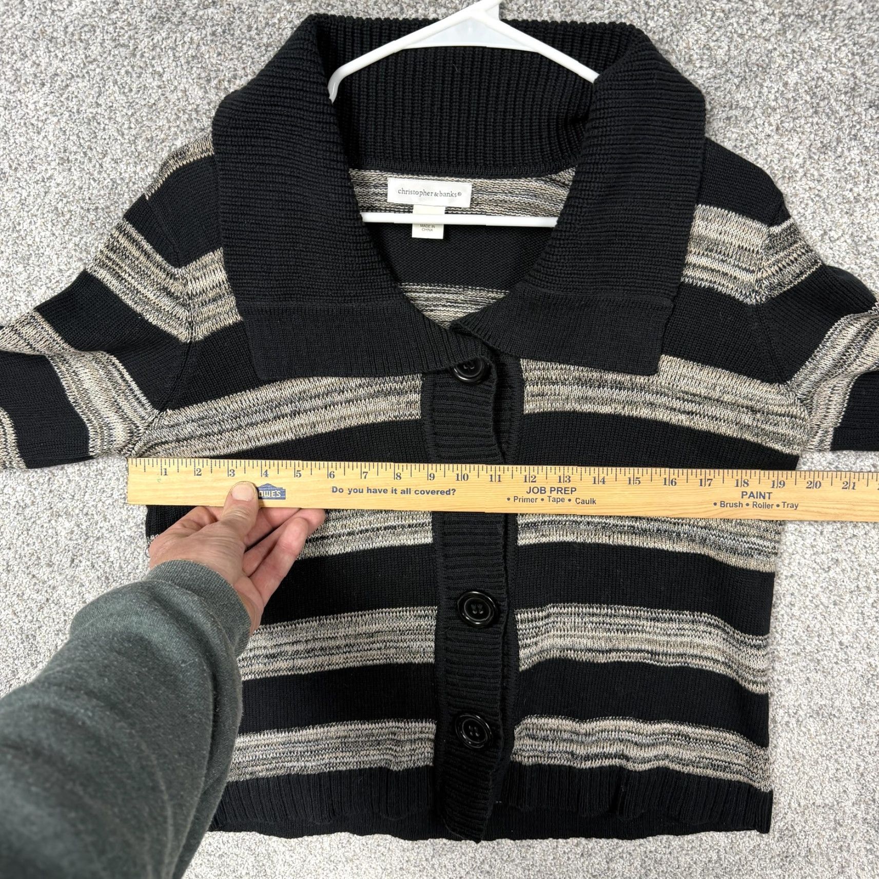Vintage Christopher & Banks Cardigan Sweater Womens Small Black Striped Preppy Layering Size S / US 4 / IT 40 - 4 Thumbnail