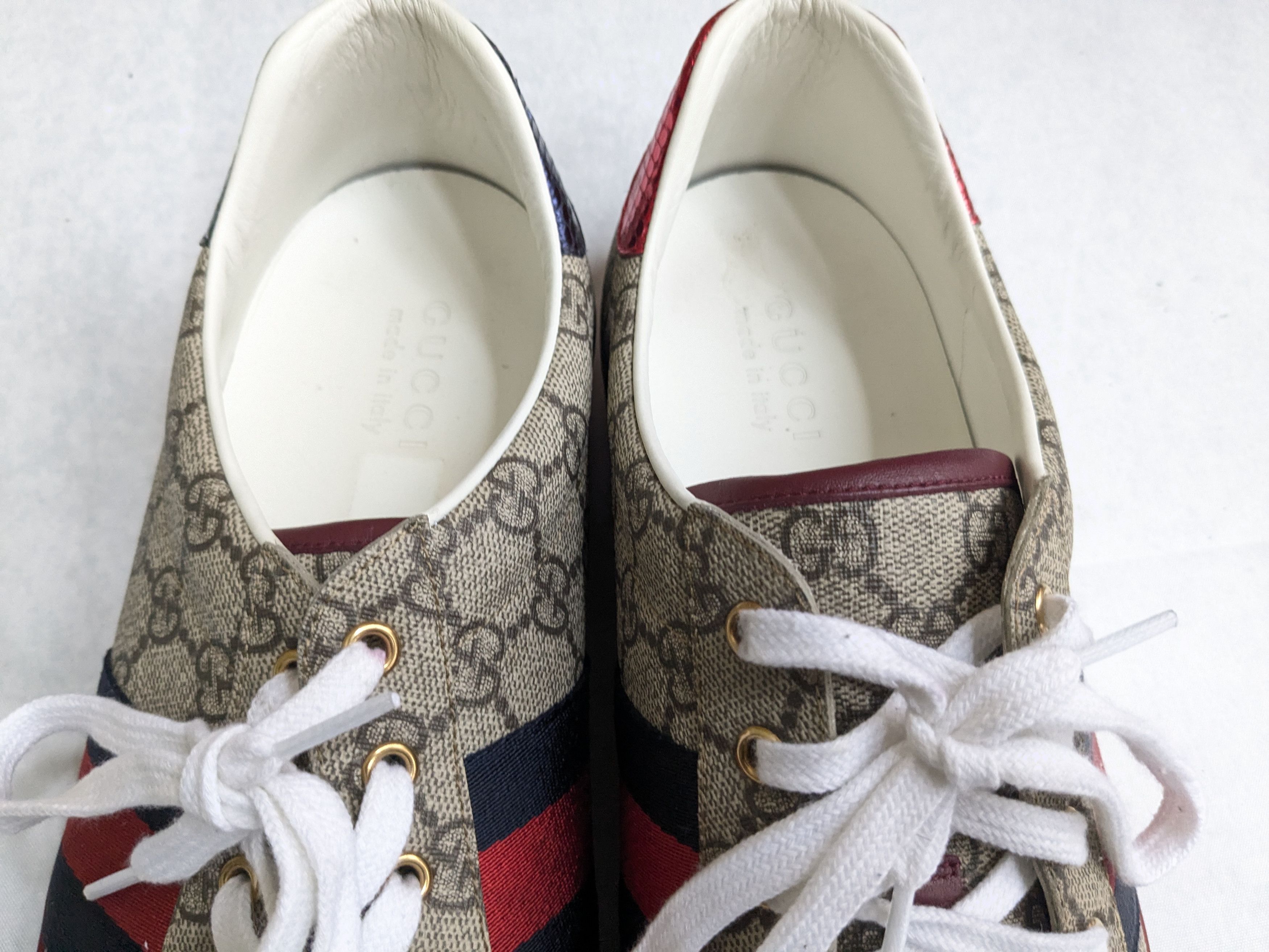 Gucci Gucci Ace Supreme Sneakers 12.5 Monogram Logo Red Size US 12.5 / EU 45-46 - 2 Thumbnail