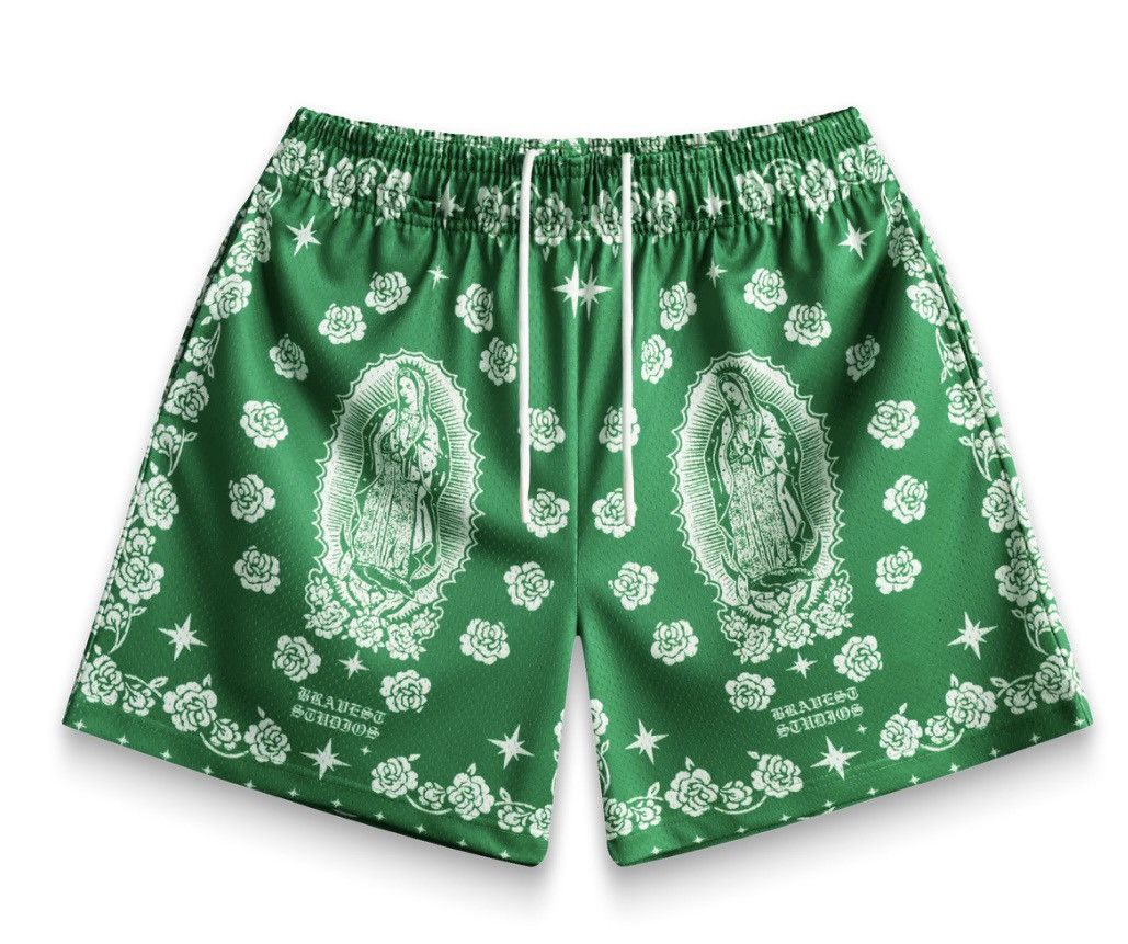 Bravest Studios × Hypebeast 🙏🏻 Bravest Studios Green Mary Mesh Shorts XXL Size 2XL 🙏🏻 Size US 38 / EU 54 - 1 Thumbnail