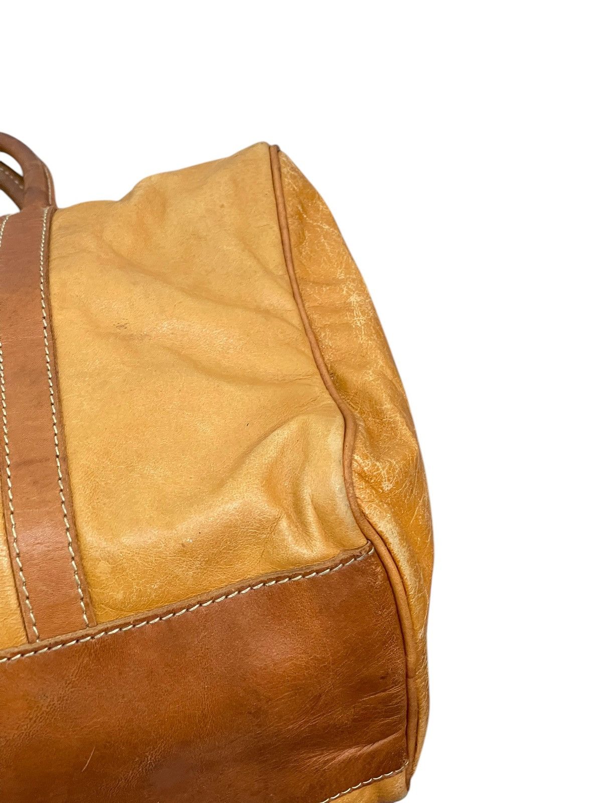 Genuine Leather Full Leather Patina Vtg Cream Kyoto Mini Boston Bag 1🟩9 Size ONE SIZE - 15 Thumbnail