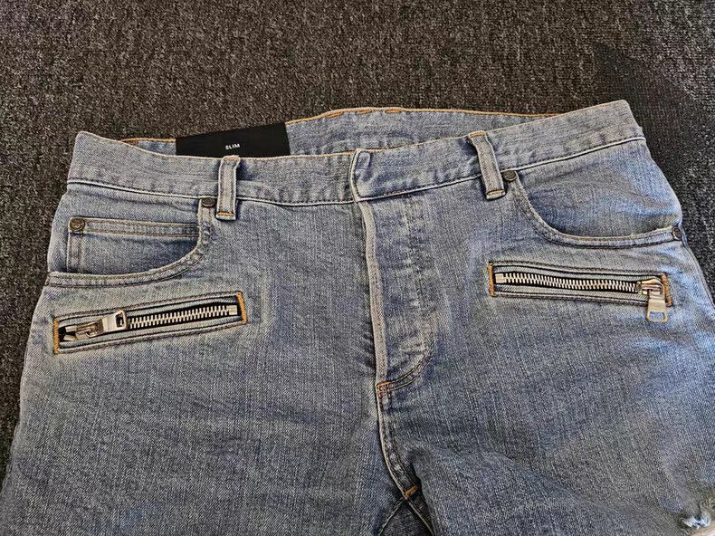 Balmain Balmain Men's Distressed Biker Jeans Size US 31 - 7 Thumbnail