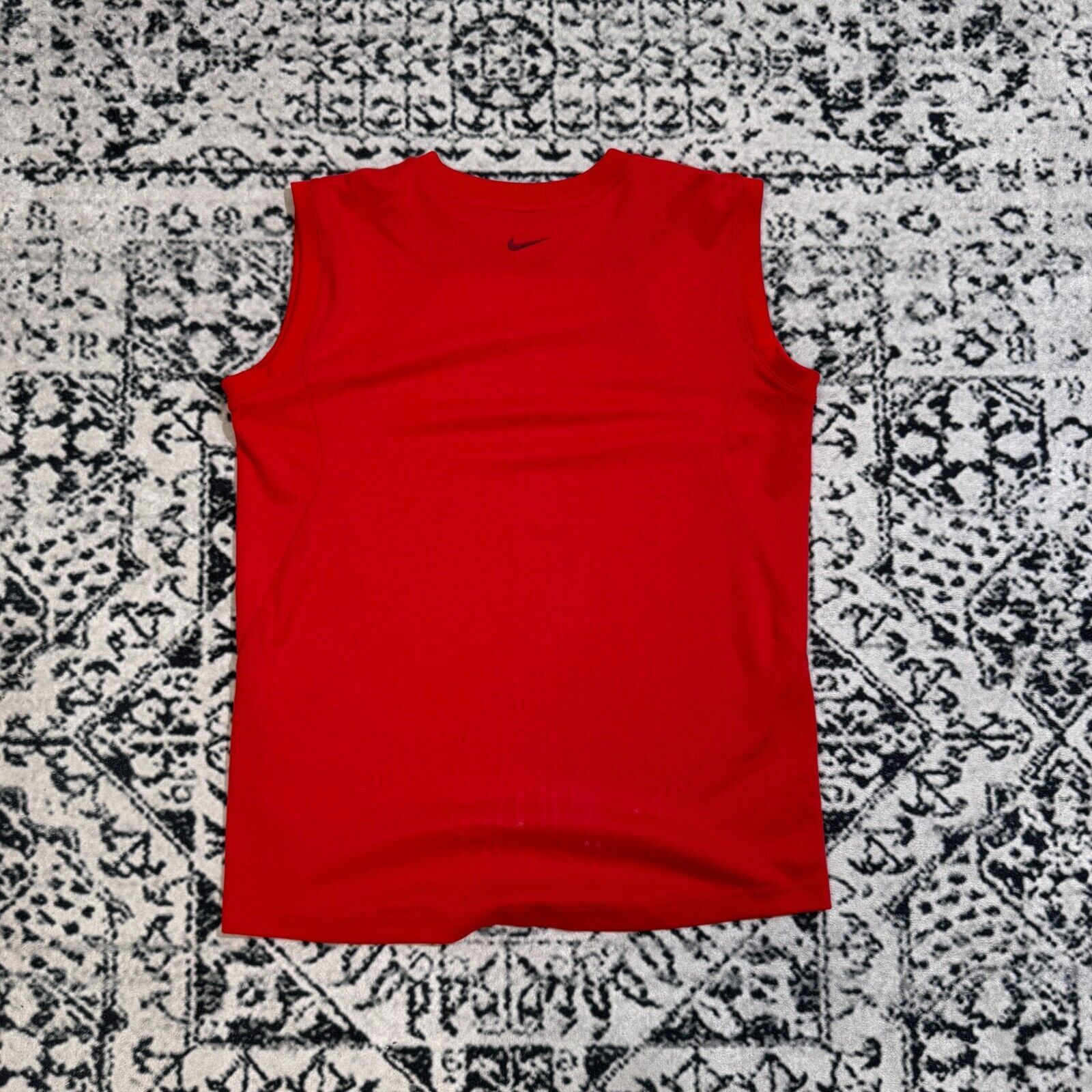 Nike × Vintage Vintage Nike Unisex Red Polyester Vest Jersey Tank Top SizeM Size US M / EU 48-50 / 2 - 8 Thumbnail