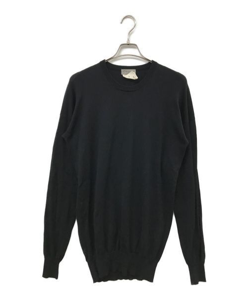 Image of Yohji Yamamoto Pour Homme Cotton Crew Neck Knit in Black, Men's (Size 2XL)