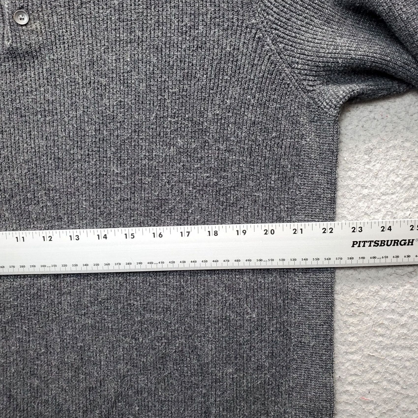 Lucky Brand Lucky Brand Colorado Cross Stitch Henley Sweater Mens Size L Heather Gray Crew Neck Size US L / EU 52-54 / 3 - 4 Thumbnail