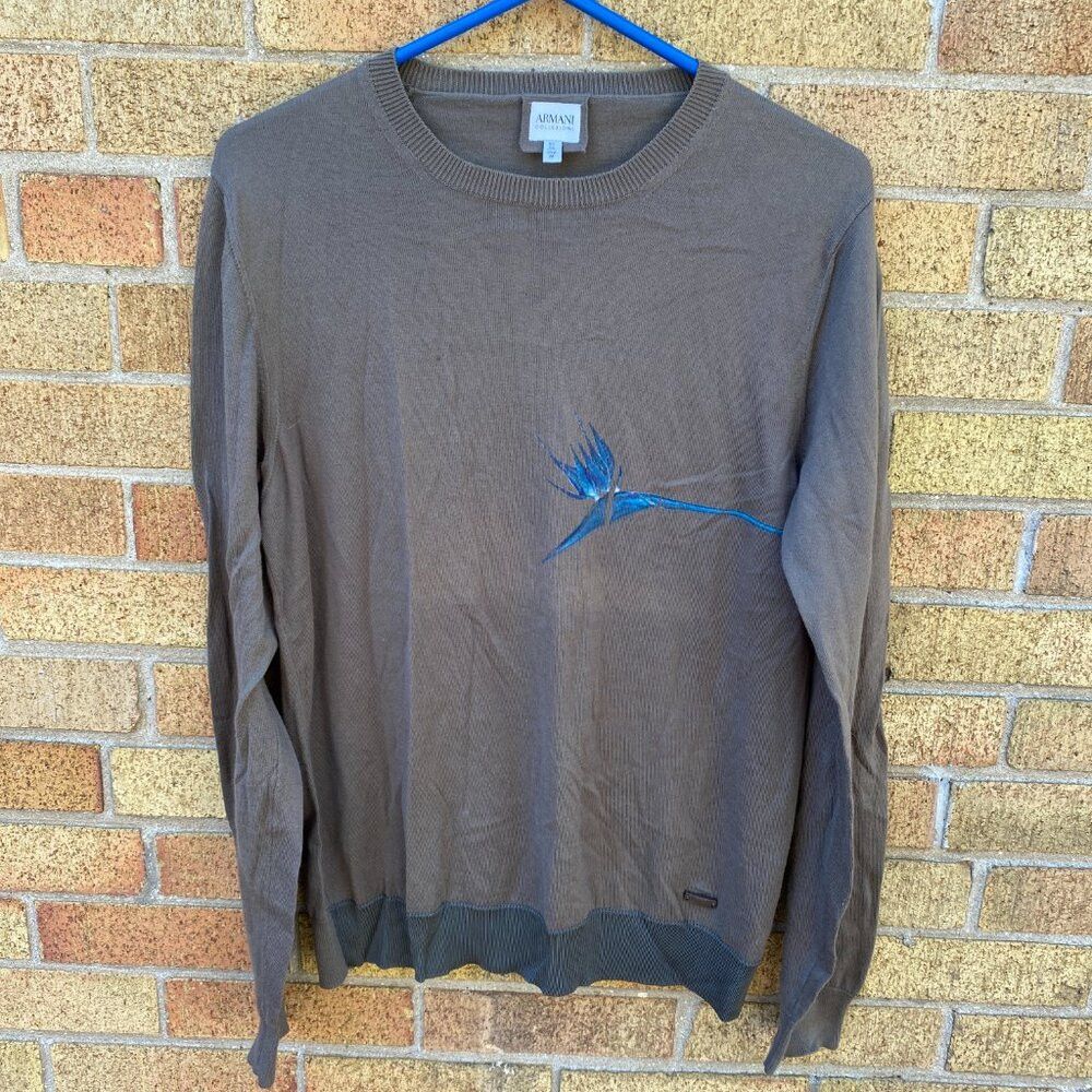 Armani Vintage Armani Wool Blend Hummingbird Sweater Medium Gray Size US M / EU 48-50 / 2 - 4 Thumbnail