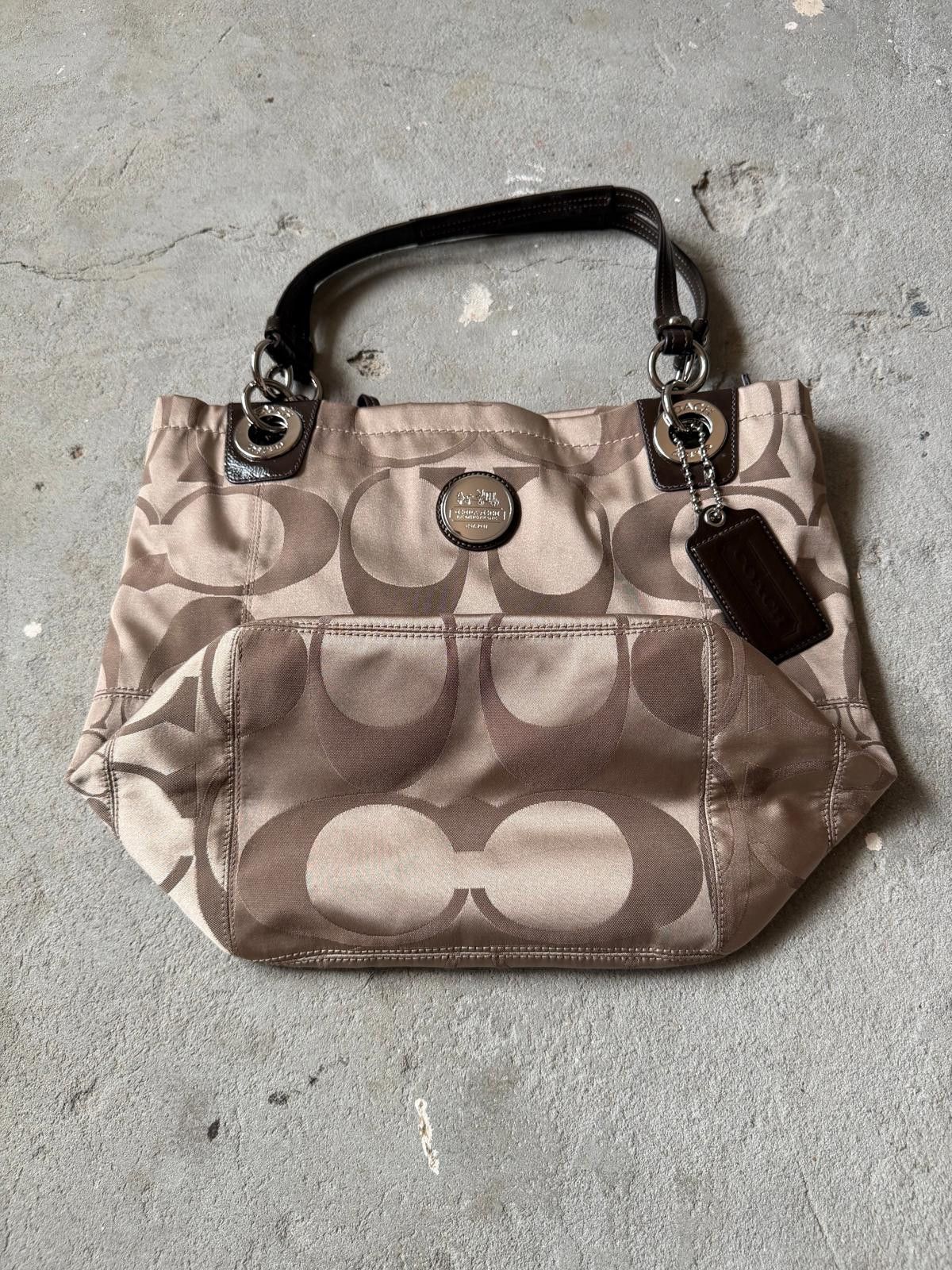 Coach Coach Signature Multi Pattern Tote Bag Beige Size ONE SIZE - 7 Thumbnail