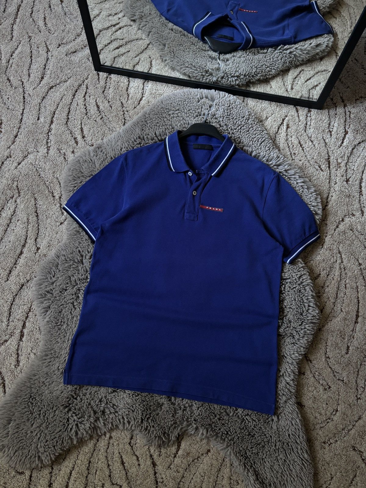 Prada Prada Polo Red Tab vintage blue tee Size US L / EU 52-54 / 3 - 1 Thumbnail