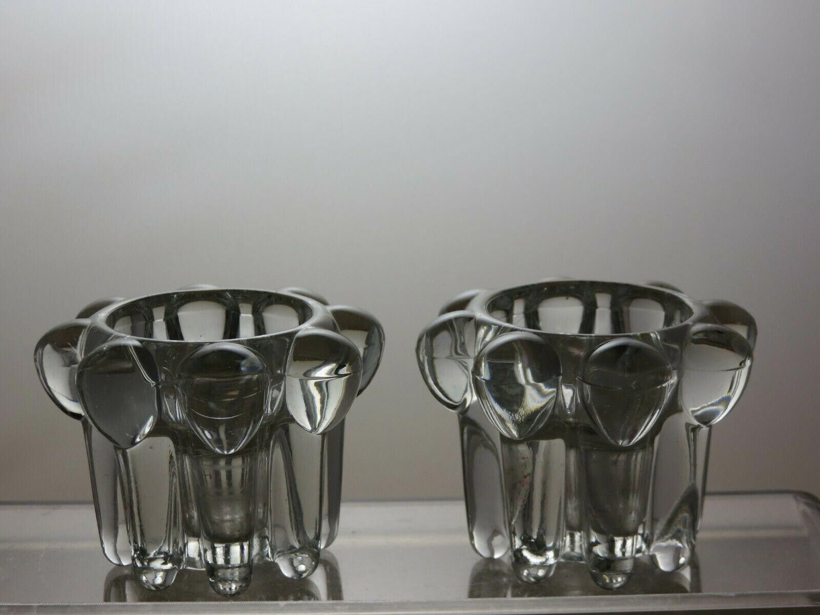 The Unbranded Brand Vintage Glass Set Of 2 Candle Holders 2 1/4" Size ONE SIZE - 4 Thumbnail