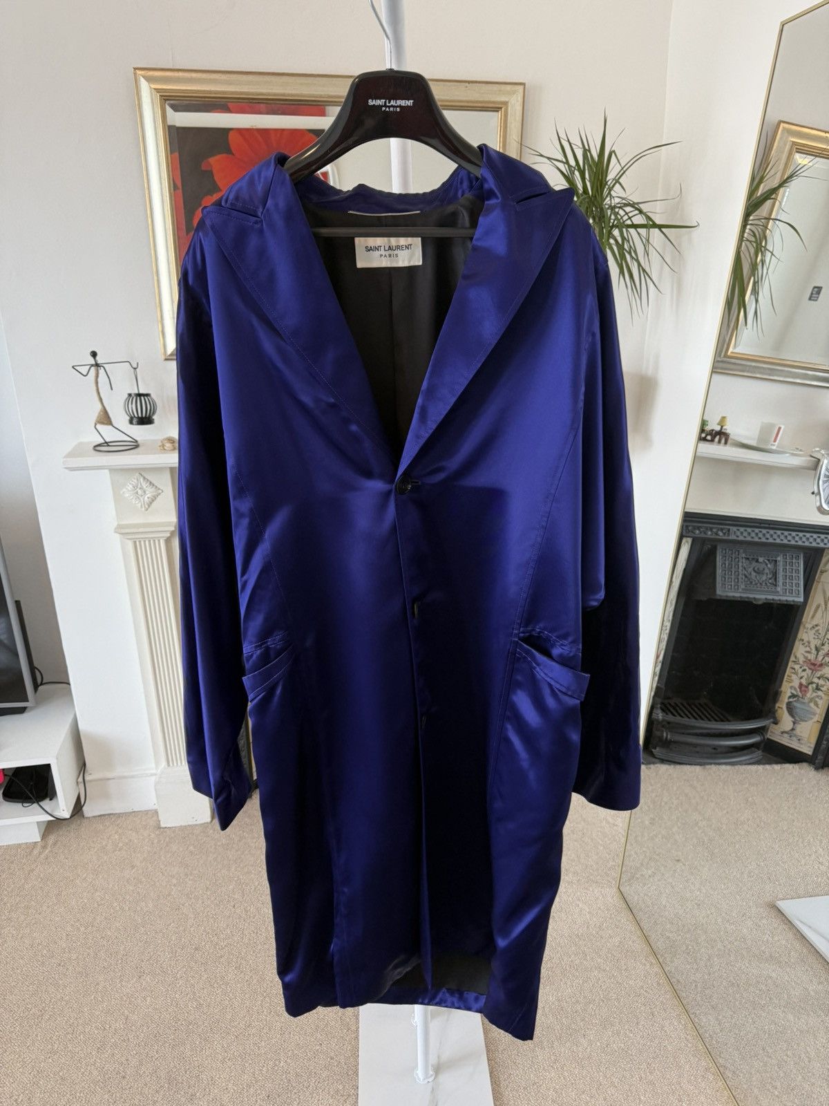 Saint Laurent Paris SS22' Saint Laurent Satin Purple Overcoat Size US M / EU 48-50 / 2 - 5 Thumbnail