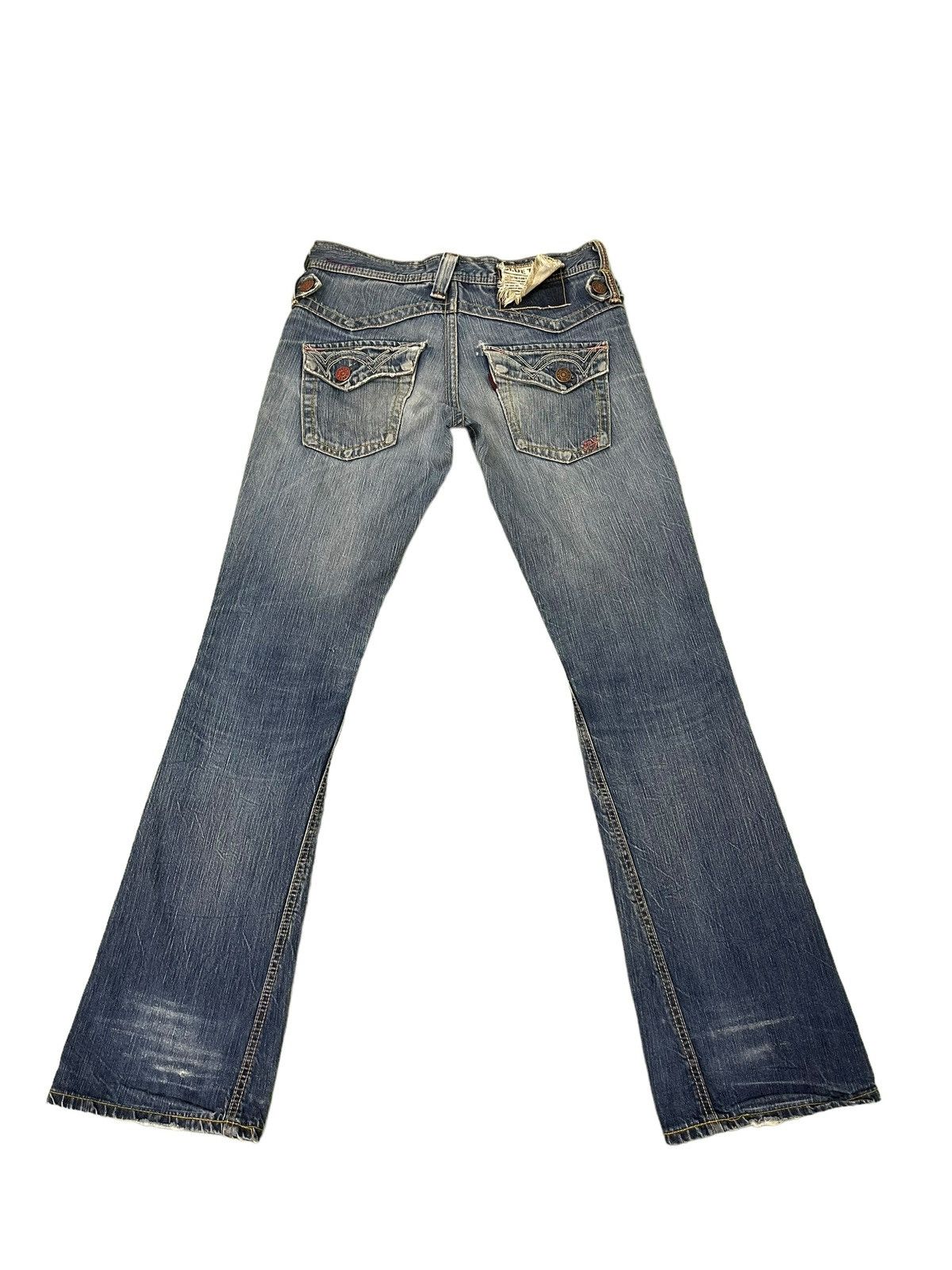 Japanese Brand Flare Jeans Edwin Faded Distres Low Rise Boot Cut 8🟦7 Size US 30 / EU 46 - 11 Thumbnail