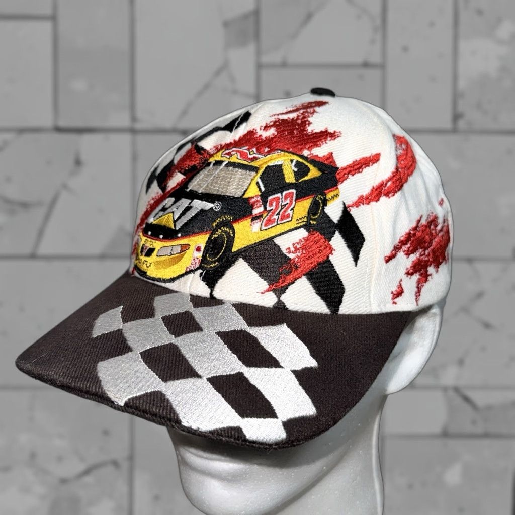 Vintage VTG Nascar Cat Racing 100% Cotton White Adjustable Cap Size ONE SIZE - 1 Thumbnail