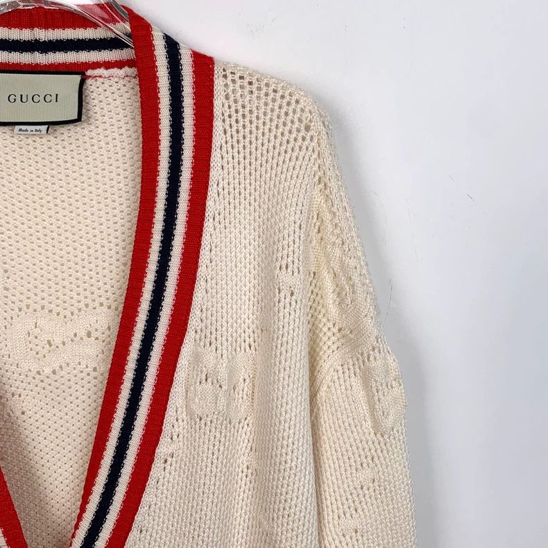 Gucci Gucci Color-blocked logo jacquart full-print striped wool V Size US S / EU 44-46 / 1 - 3 Thumbnail