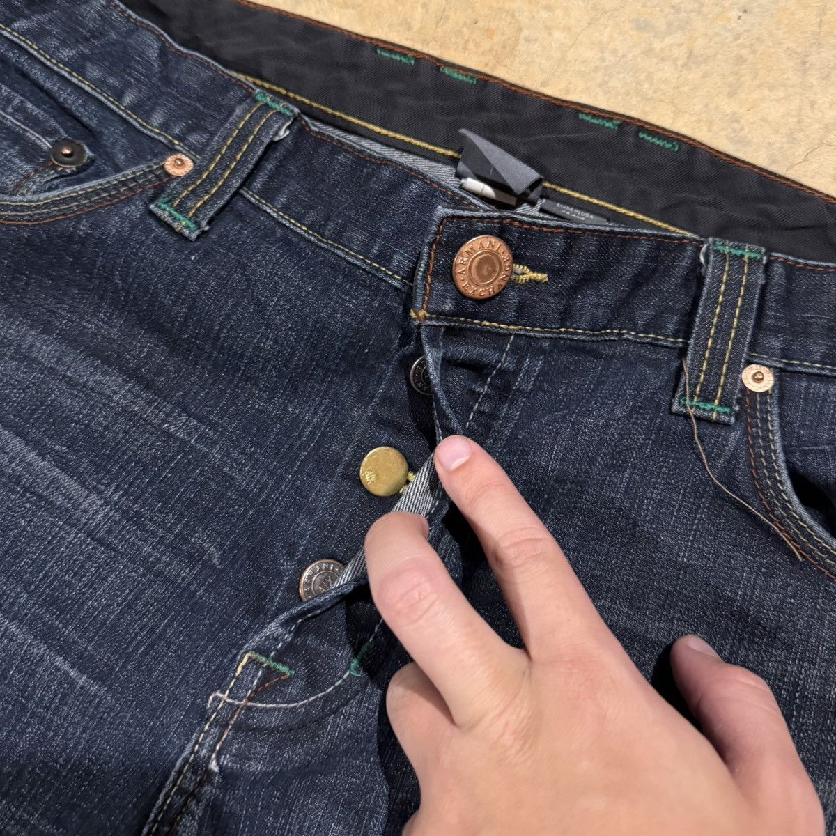 Armani Exchange Vintage 2000s Armani Exchange Faded Baggy Jeans ERD Grunge Size US 38 / EU 54 - 9 Thumbnail