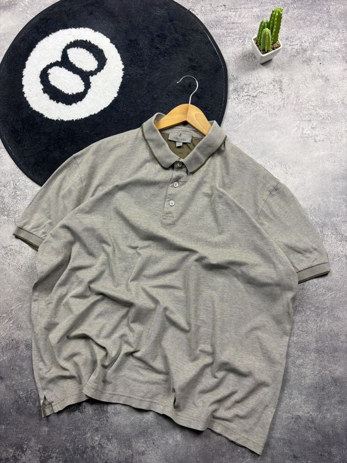 Canali CANALI Luxury Knitted Polo Tshirt Button Up 56 Size Size US XL / EU 56 / 4 - 1 Thumbnail