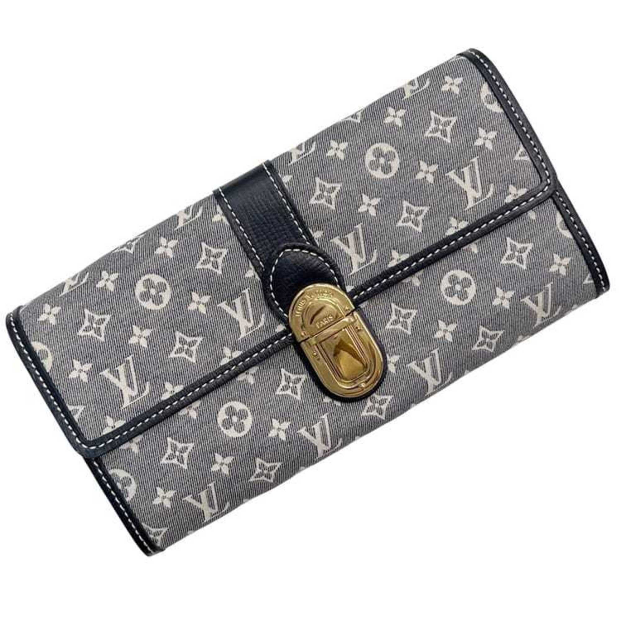 Louis Vuitton Louis Vuitton Bifold Long Wallet Portefeuille Sarah f-25141 Navy Gray Monogram Idylle M63007 Canvas Leather TN5100 LOUIS VUITTON Flap Size ONE SIZE - 1 Thumbnail