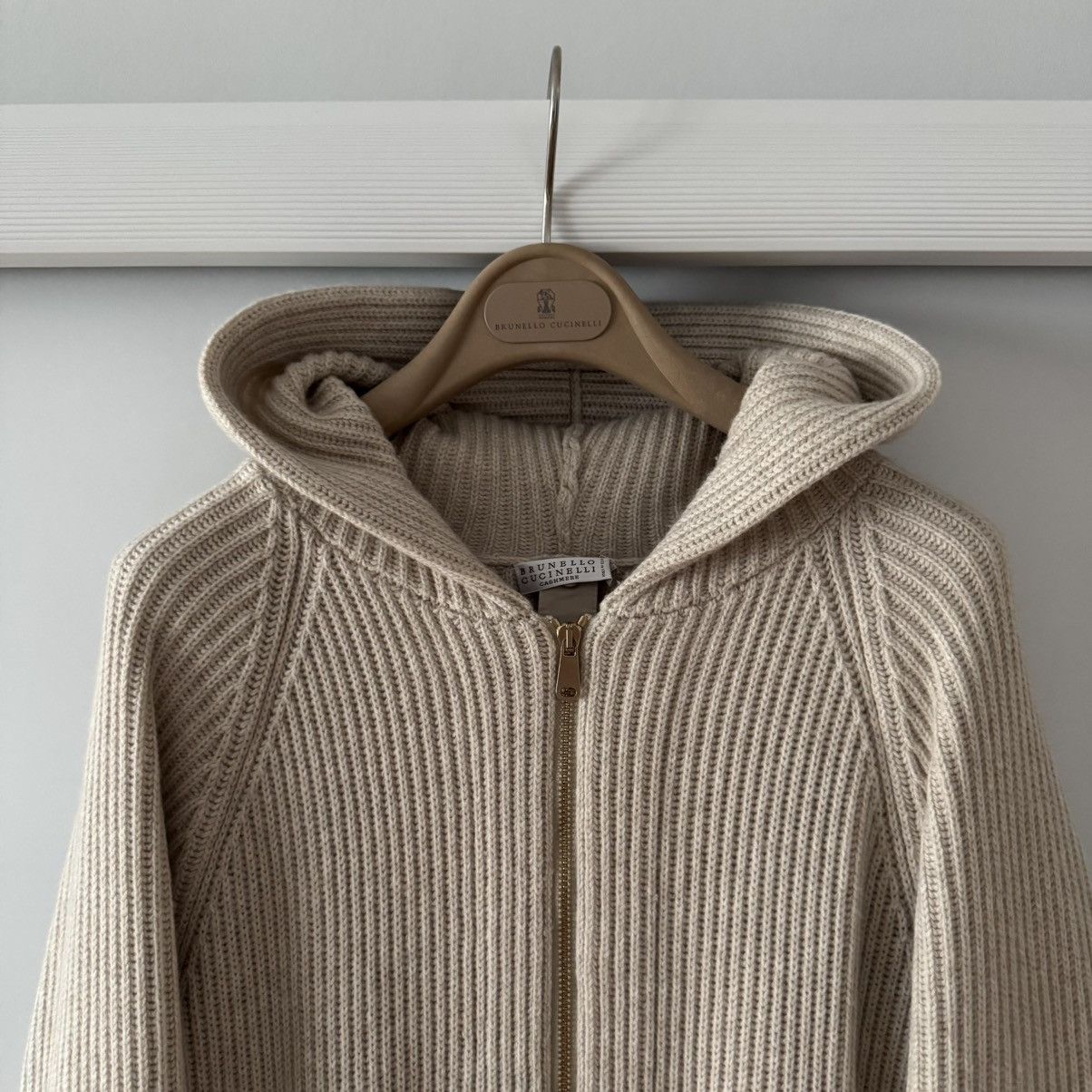 Brunello Cucinelli Women's BRUNELLO CUCINELLI 100%Cashmere Knit Zip Coat XS Size XS / US 0-2 / IT 36-38 - 5 Thumbnail