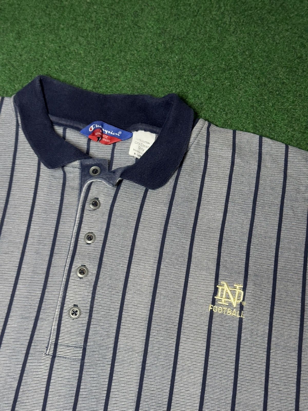 Champion Vintage 90s Notre Dame Irish Football Champion Polo Shirt Size US XL / EU 56 / 4 - 2 Thumbnail