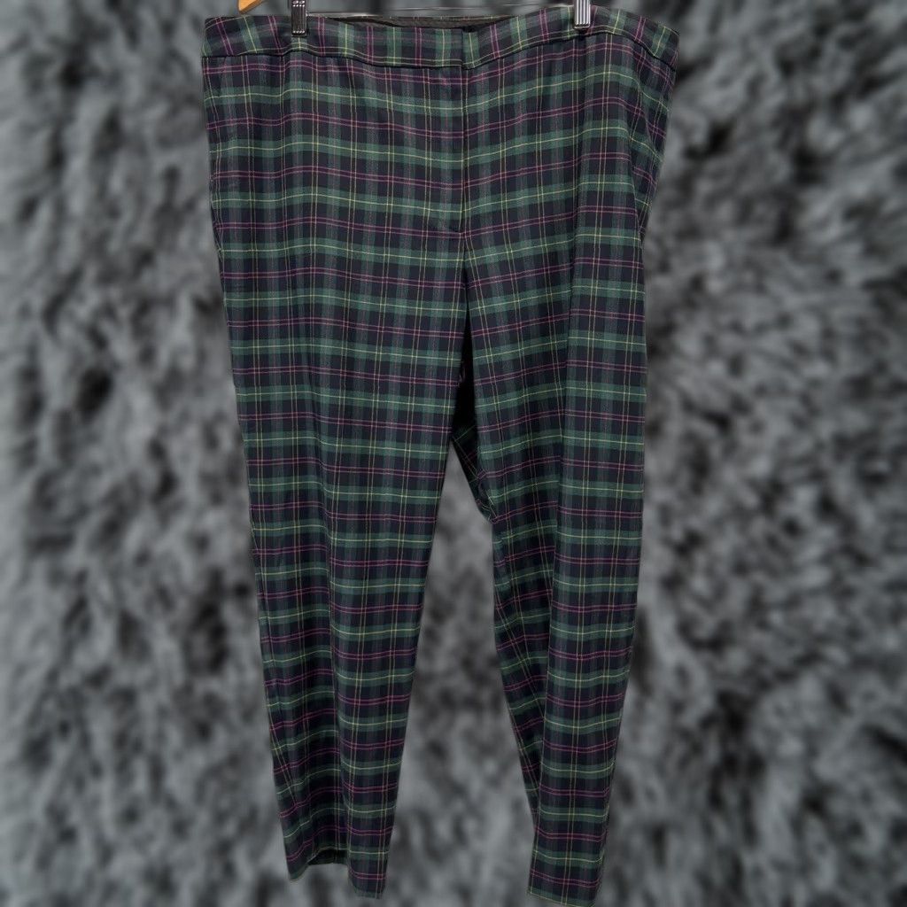 Talbots NEW Talbots Plus Size 22W Hampshire Ankle Plaid Pants Wool Blend Multicolor Womens Size 40" / US 18 - 1 Thumbnail