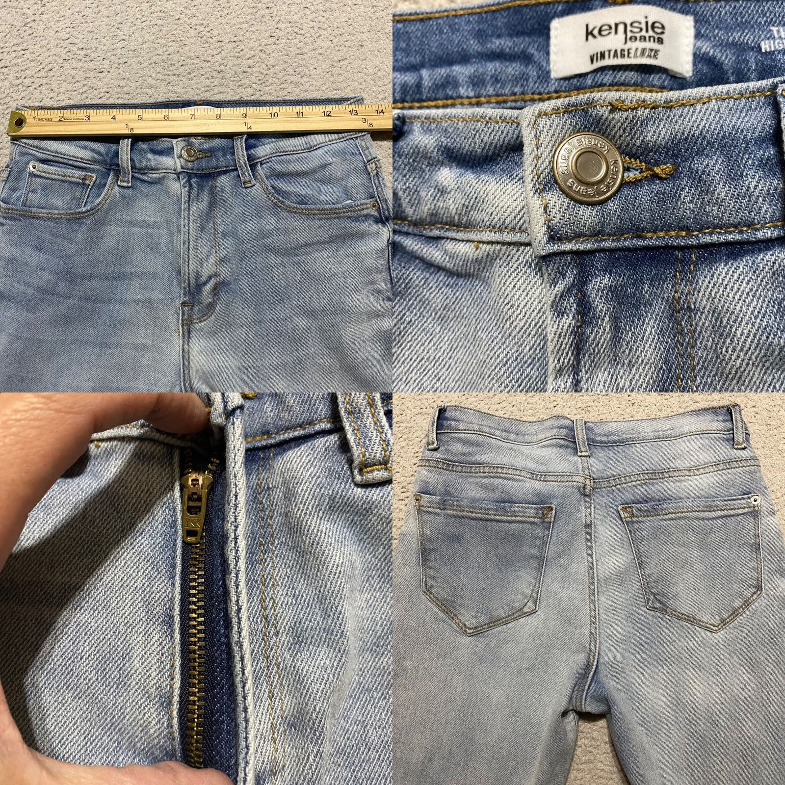 Vintage Kensie Womens Jeans Blue Denim Medium Wash Kelsey High Rise Skinny Raw Hem Size 4 Size 27" / US 4 / IT 40 - 8 Thumbnail