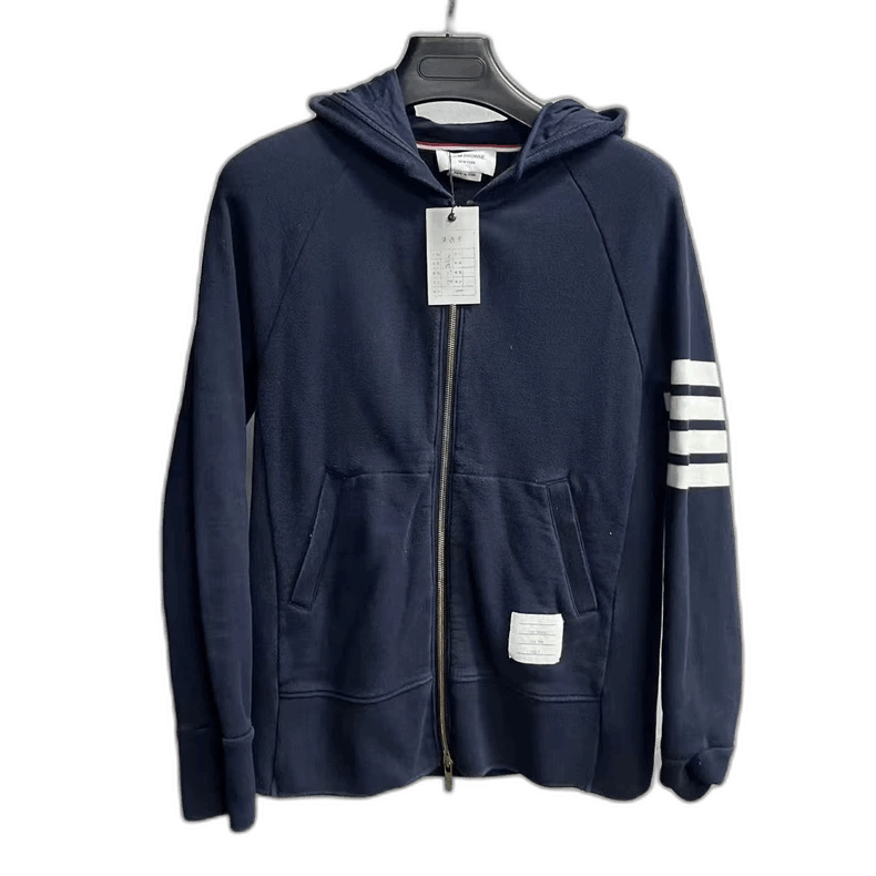 Thom Browne Classic Zip Hoodie with Stripes and Hood Size US S / EU 44-46 / 1 - 1 Thumbnail