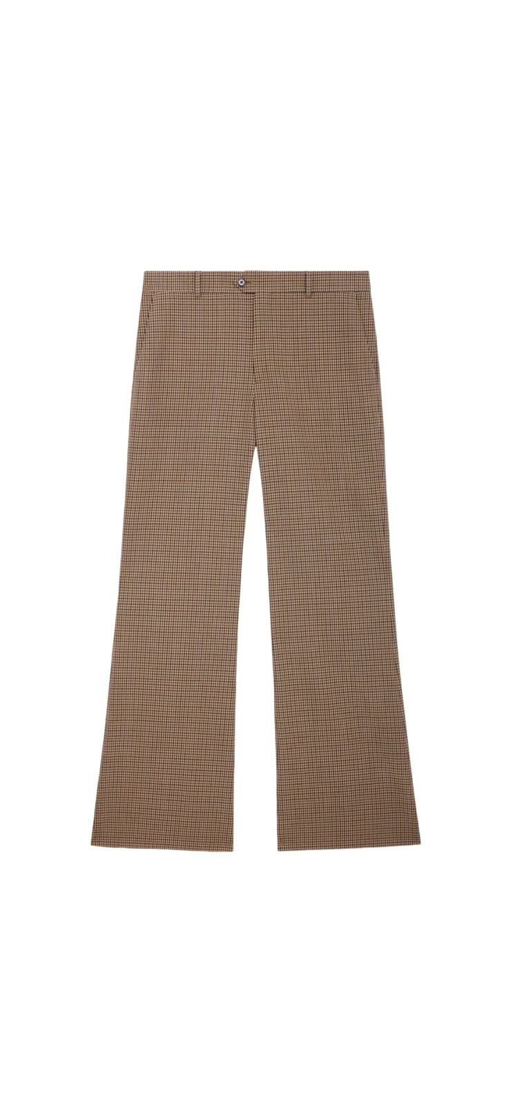 image of Celine Bootcut Pants In Checked Wool in Brown, Men's (Size 36)