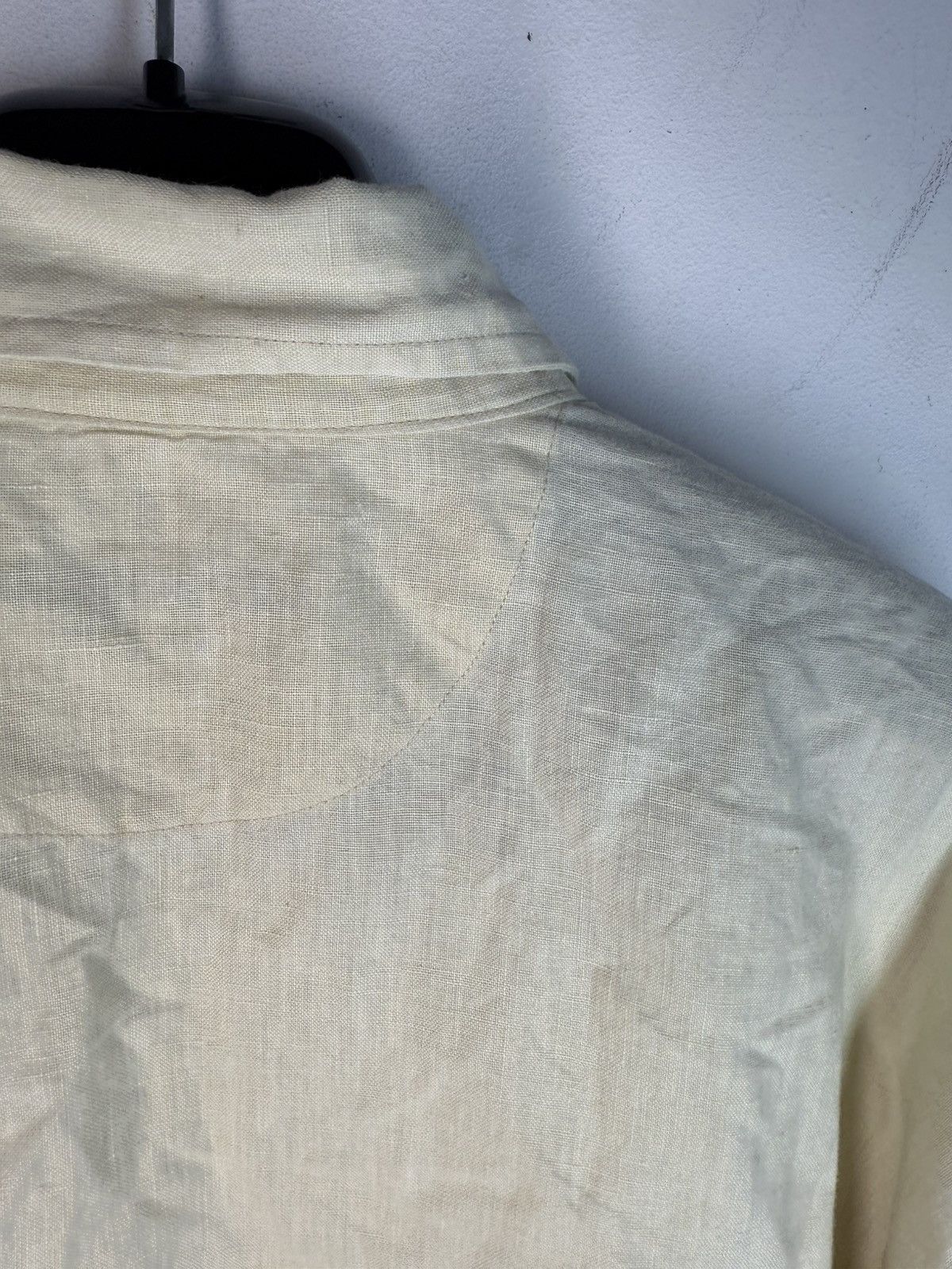 Yves Saint Laurent Linen 90s YSL Shirt Beige Lemon Summer Yves Saint Laurent Size US M / EU 48-50 / 2 - 8 Thumbnail