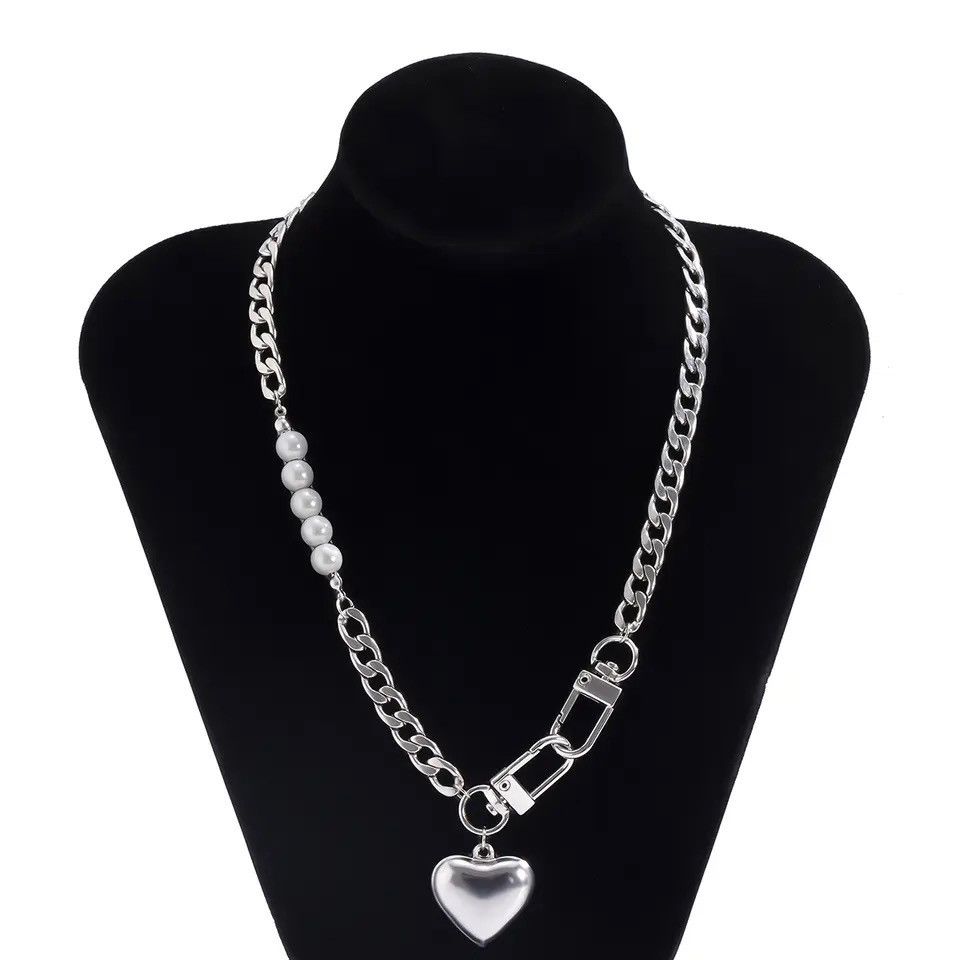 Jewelry × Vintage Salircon Punk Stainless Steel Heart Pendant Necklace Size ONE SIZE - 3 Thumbnail