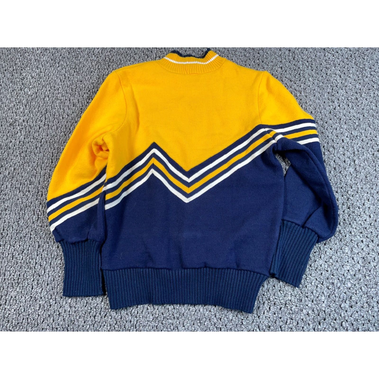 Vintage VINTAGE Varsity Sweater Shirt Women M Blue 80s 90s Preppy Retro Embroidered Knit Mock Neck Long Sleeve Pullover Casual USA Tag Size M / US 6-8 / IT 42-44 - 2 Thumbnail