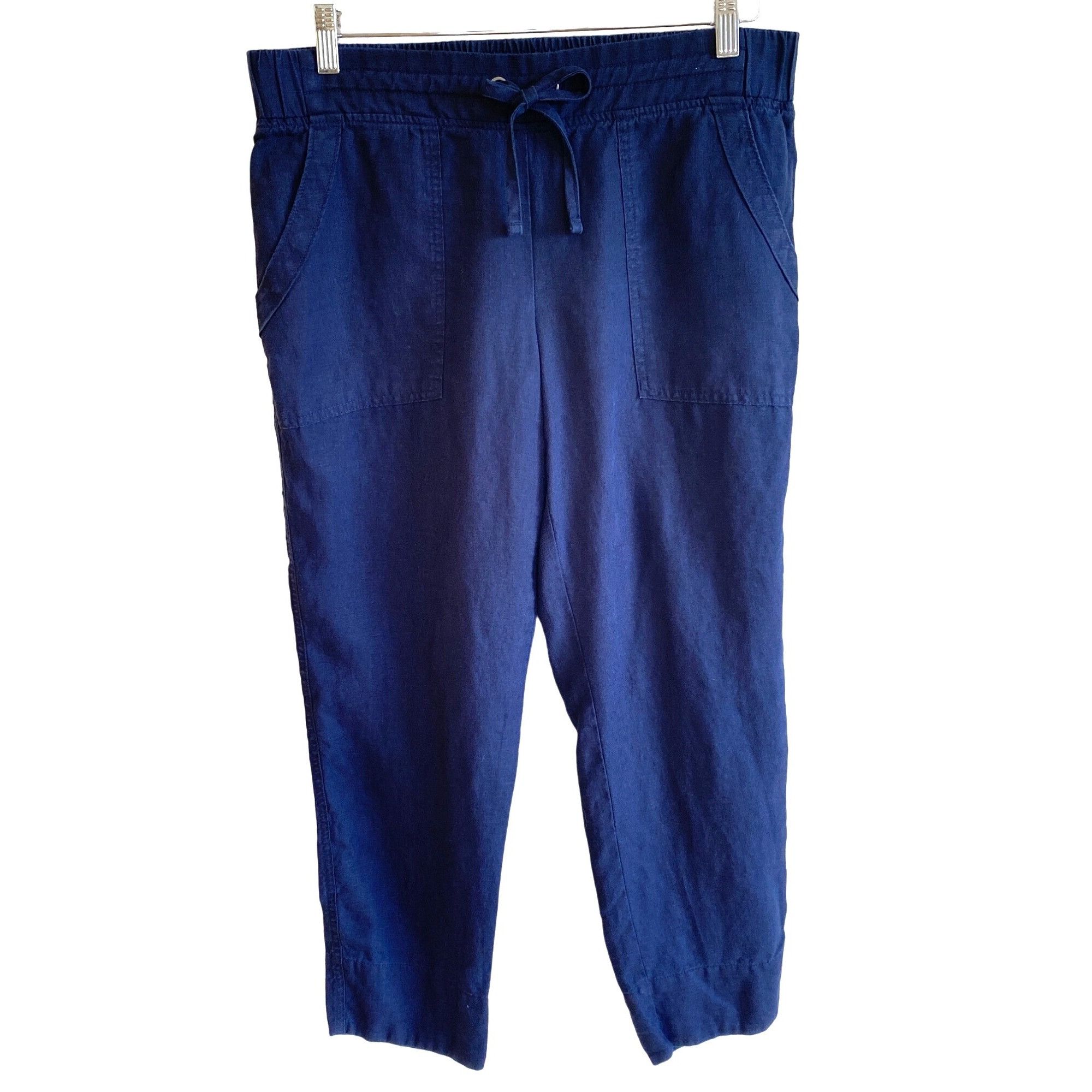 Athleta Athleta Linen Ankle Pant’s 10 Navy Blue Lightweight Pockets Size 32" / US 10 / IT 46 - 2 Thumbnail