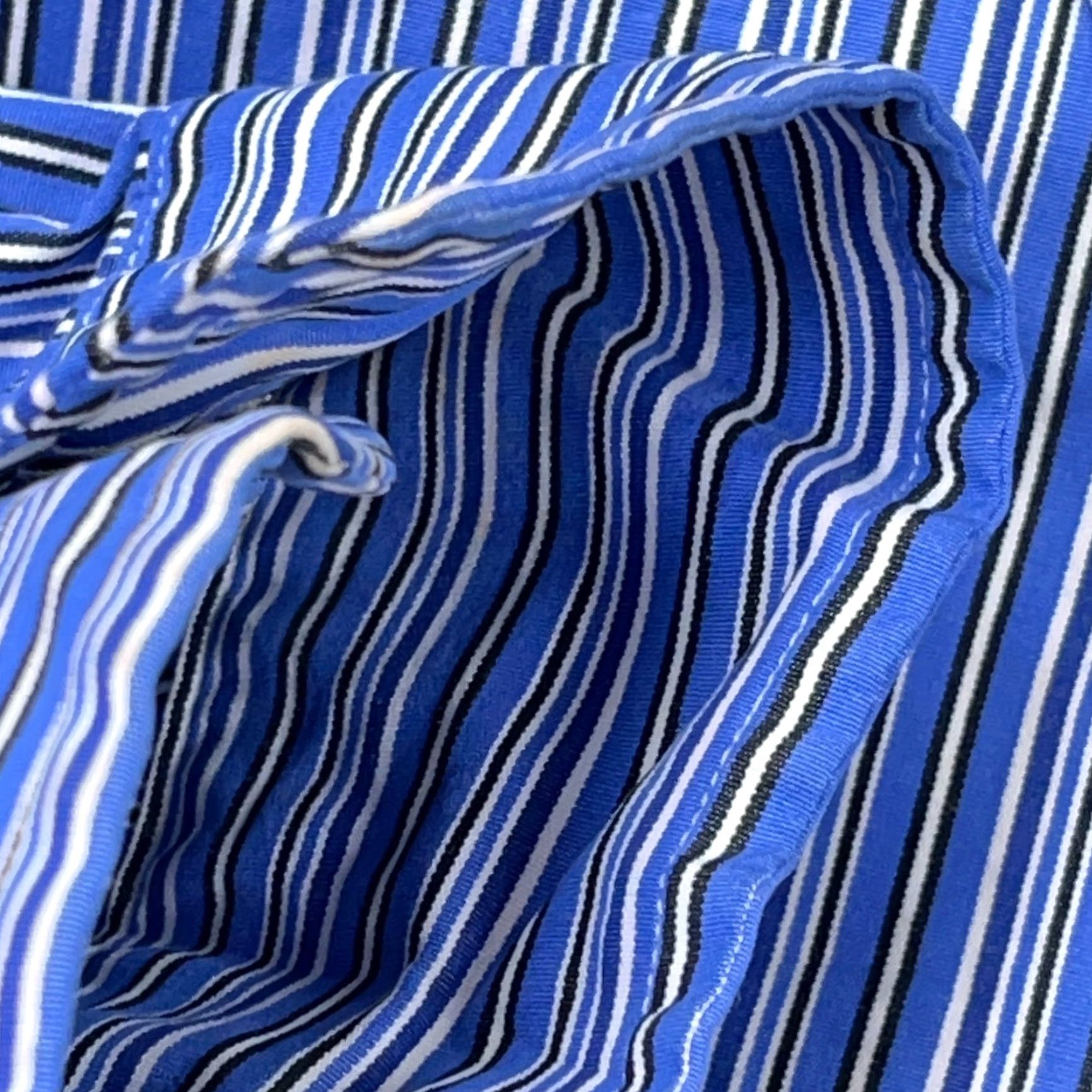 Ralph Lauren Ralph Lauren Shirt Men Large Blue Custom Fit Button Up Striped Poplin Dress A83 Size 42R - 6 Thumbnail
