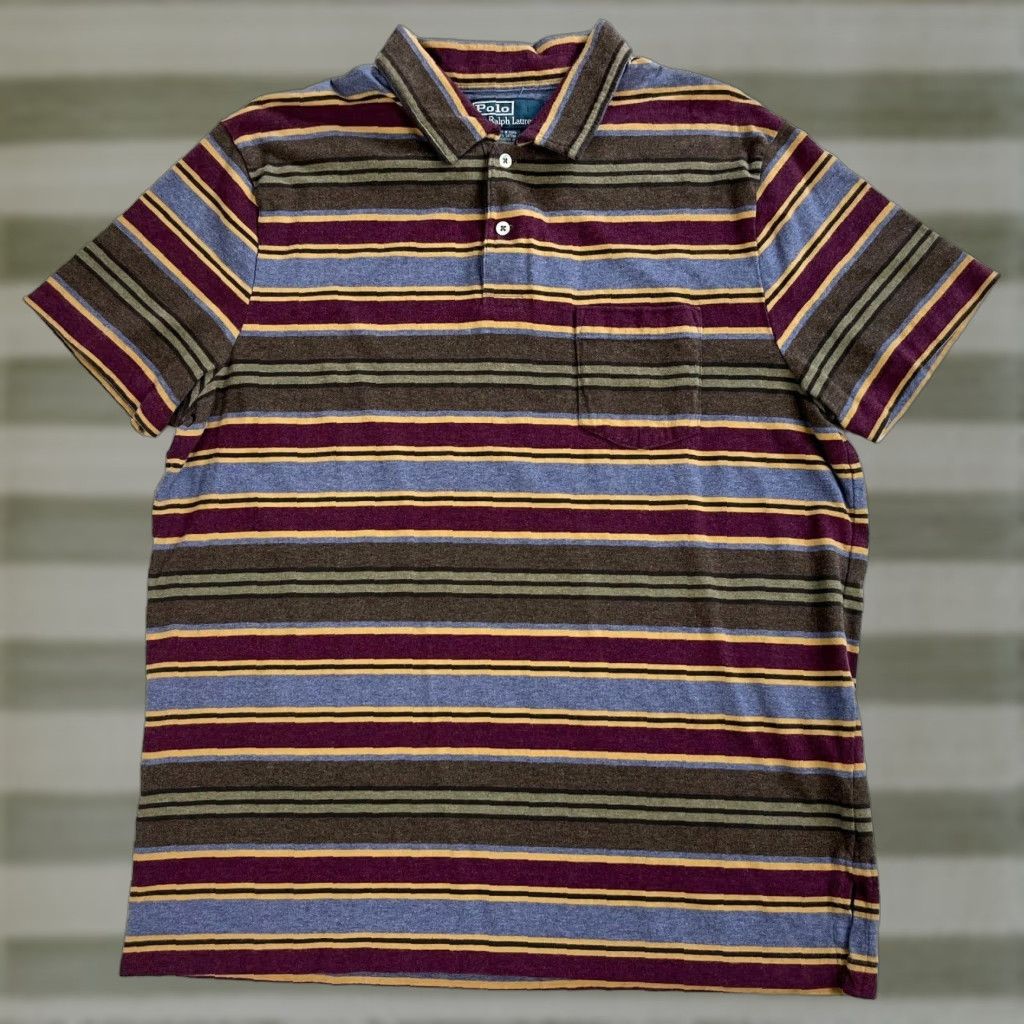 Polo Ralph Lauren Polo Ralph Lauren Polo Shirt Striped Multicolor Soft Sz L Mens Polo Shirt Size US L / EU 52-54 / 3 - 1 Thumbnail