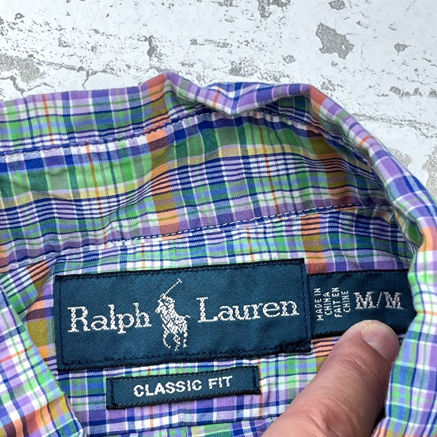 Ralph Lauren Ralph Lauren Shirt Men Medium Button Up Green Purple Multi Plaid Poplin Dress Shirt Size 40R - 5 Thumbnail