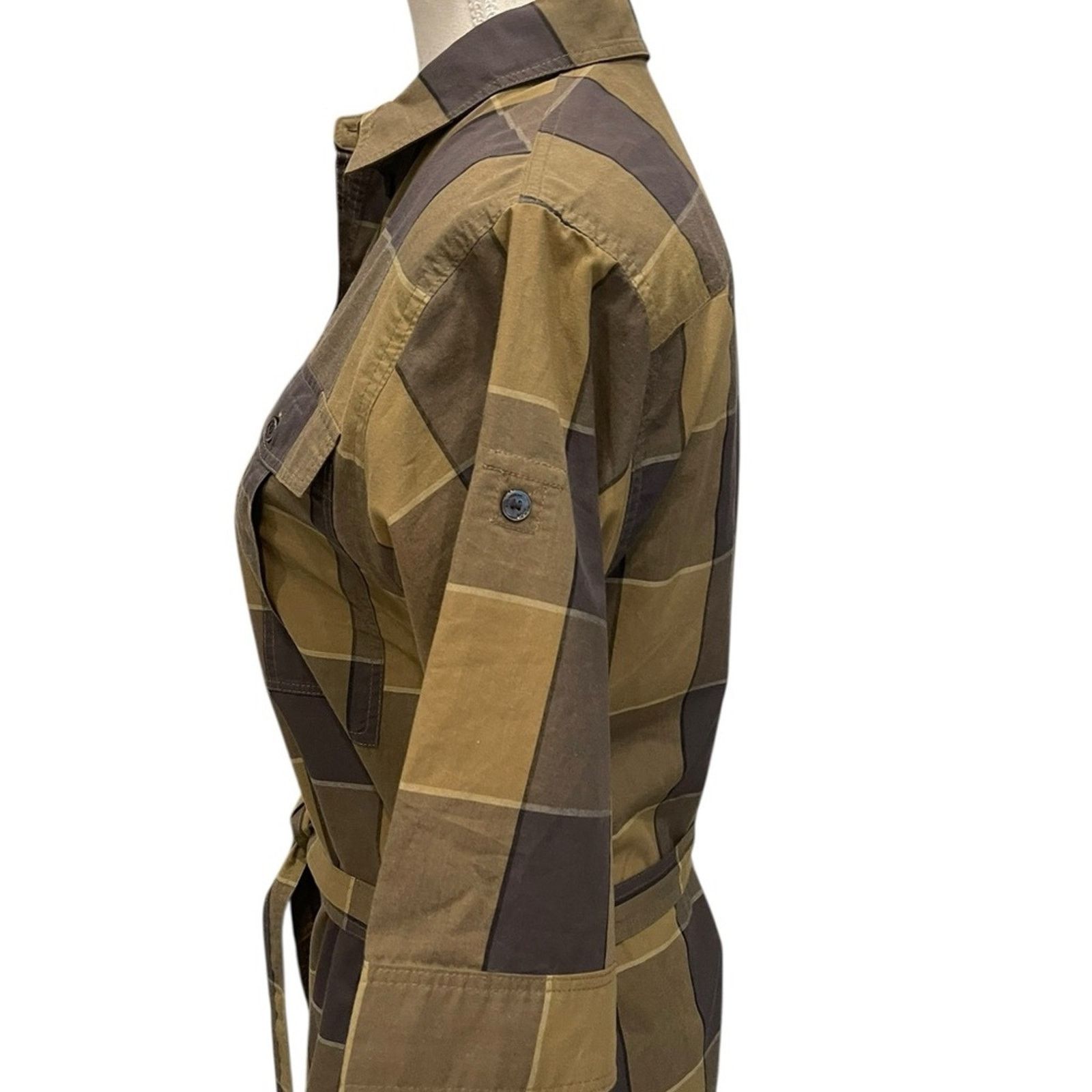 Burberry Burberry Brit Plaid Botton Down Short Sleeve PDress Sz:8 Size M / US 6-8 / IT 42-44 - 6 Thumbnail