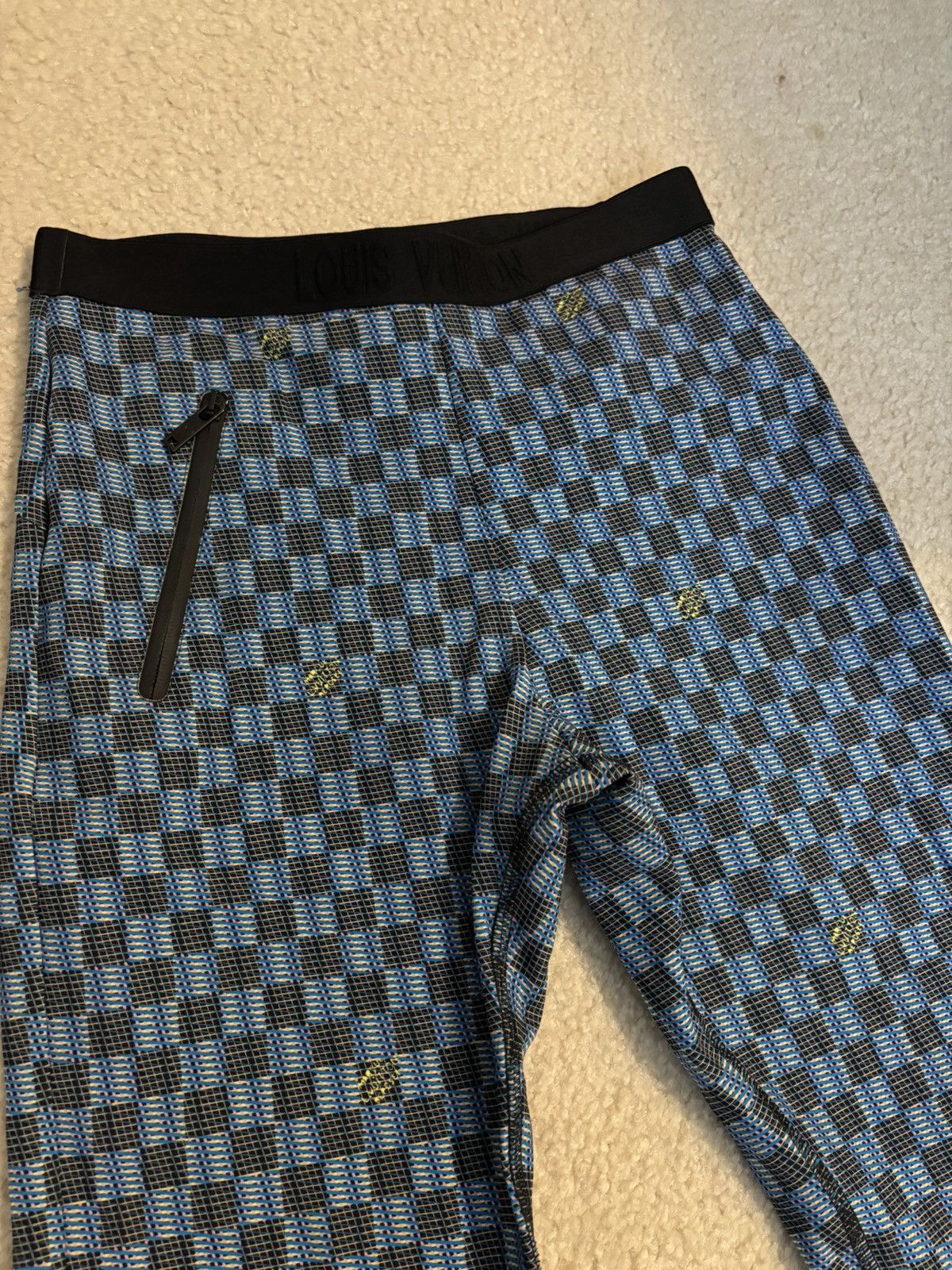 Louis Vuitton Louis Vuitton Damier Technical Track Pants Blue Black Size 26" / US 2 / IT 38 - 2 Thumbnail