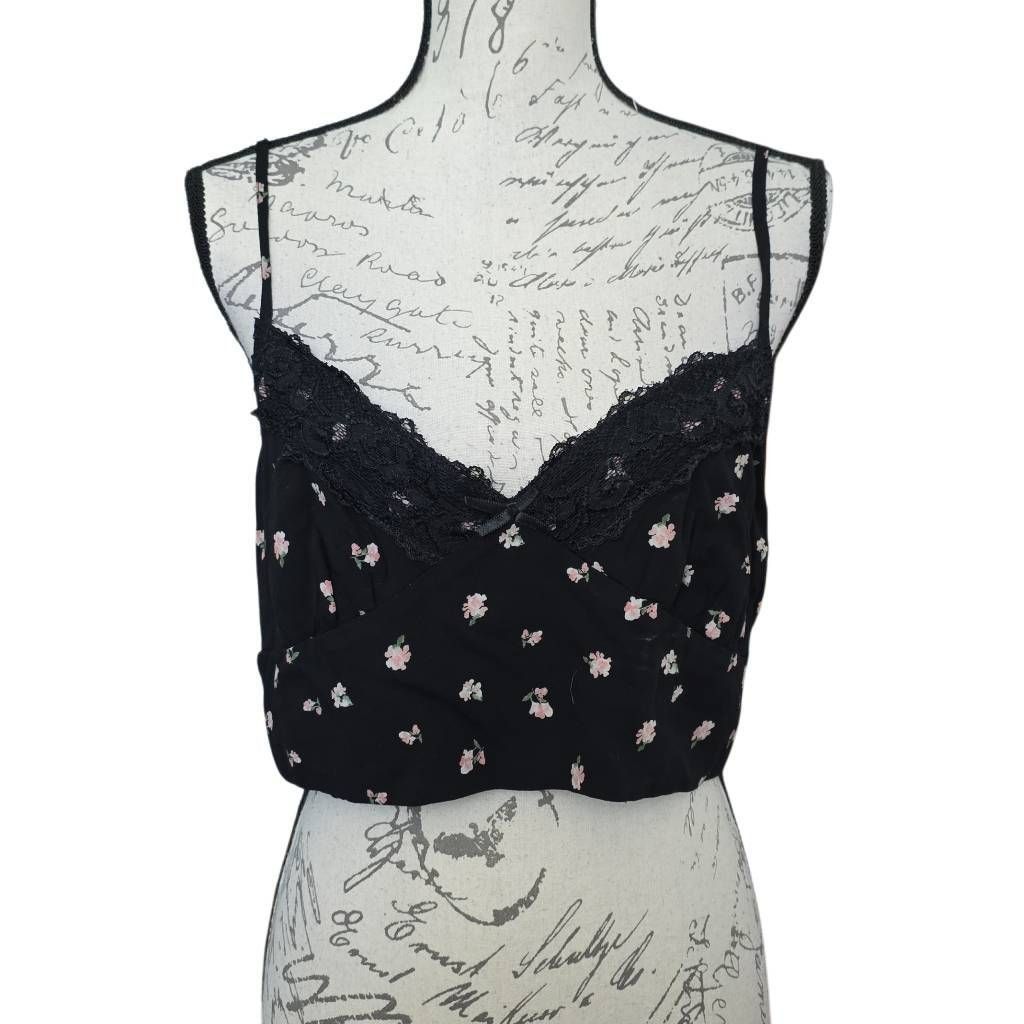 Aeropostale Aeropostale Women's Size XL Black Pink Floral Print Cami Lac Size XL / US 12-14 / IT 48-50 - 1 Thumbnail