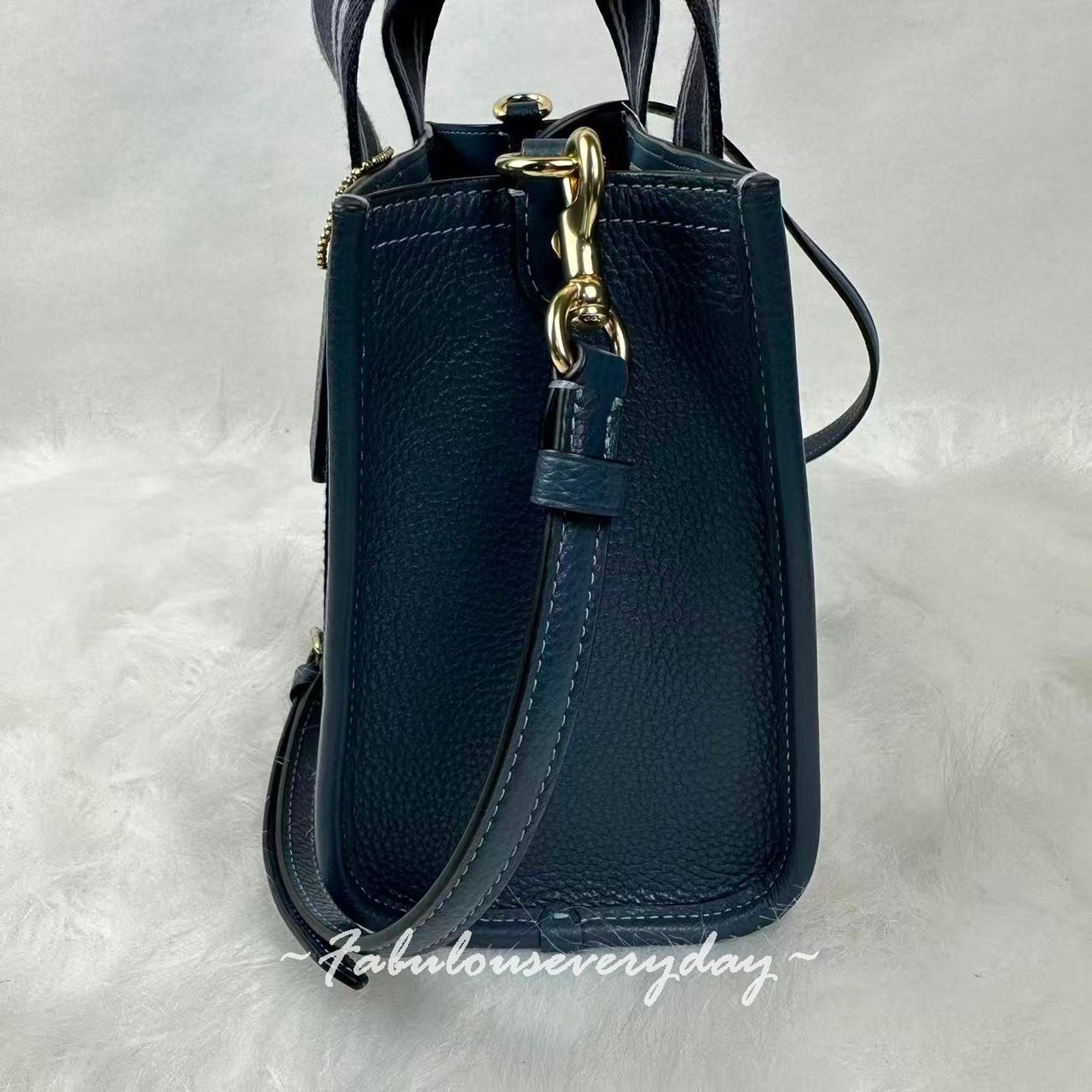 Coach Coach Smith Tote Bag 24 Crossbody Leather/Gold/Denim Multi Size ONE SIZE - 3 Thumbnail