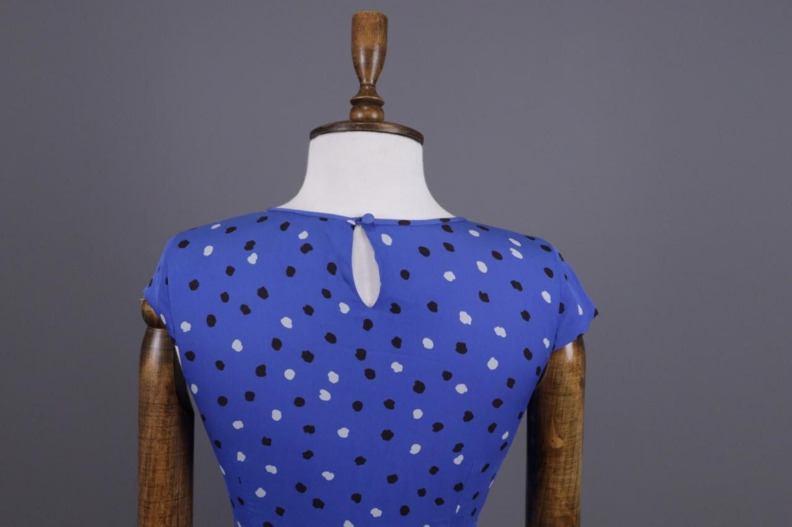 J.Crew J. Crew Blue Printed Silk Short Sleeve Dress Size 00 / XS Size L / US 10 / IT 46 - 10 Thumbnail
