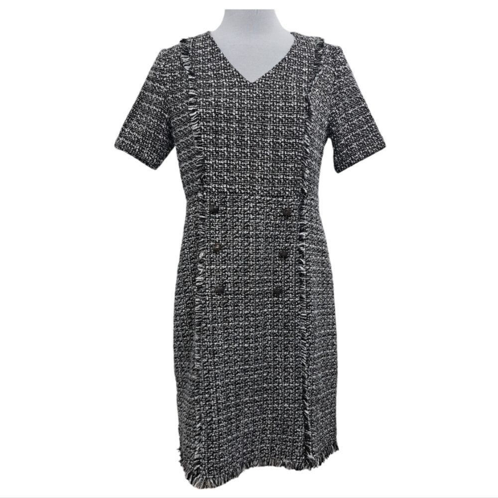 Other Nanette Lepore Boucle Double Breasted Sheath Mini Dress Blac Size M / US 6-8 / IT 42-44 - 4 Thumbnail