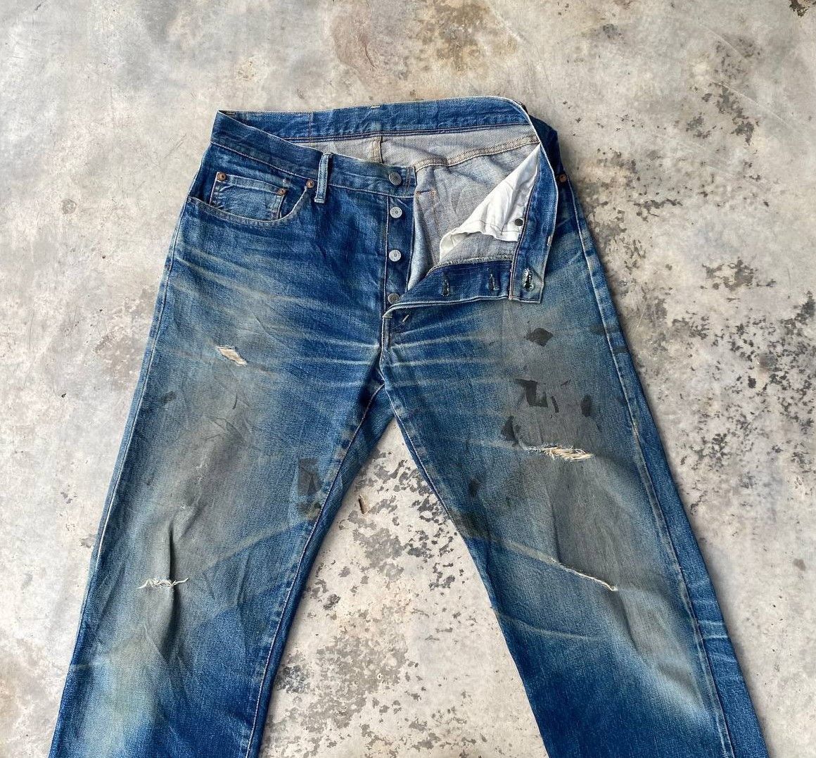 Okura VINTAGE OSAKA OKURA IRON HR MARKETT SELVEDGED DISTRESSED Size US 30 / EU 46 - 2 Thumbnail