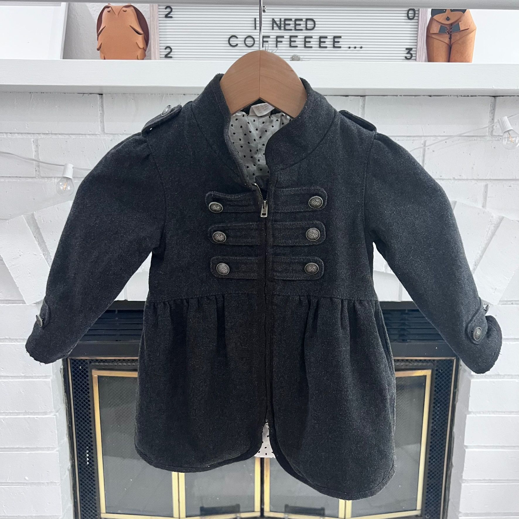 H&M H&M Baby Londoneer Royalty Style Military Coat - Grey Size XL / US 12-14 / IT 48-50 - 1 Thumbnail