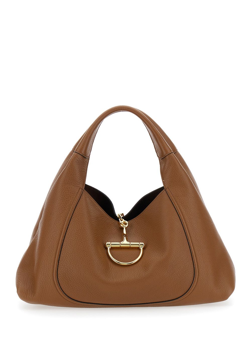 Gucci Brown Shoulder Bag with Horsebit Closure in Grained Leather Woman Size ONE SIZE - 1 Thumbnail