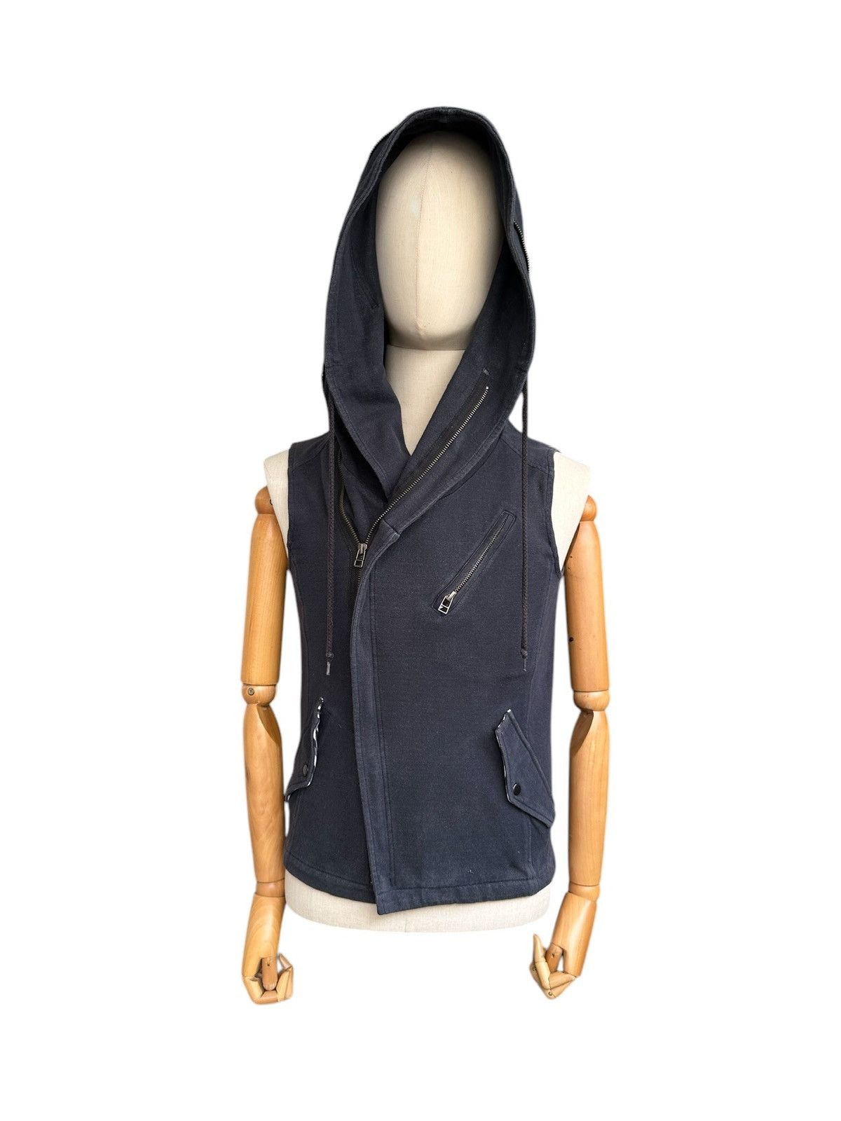 Japanese Brand 00's Blue Tornado sleeveless gimp hoodie Size US S / EU 44-46 / 1 - 7 Thumbnail
