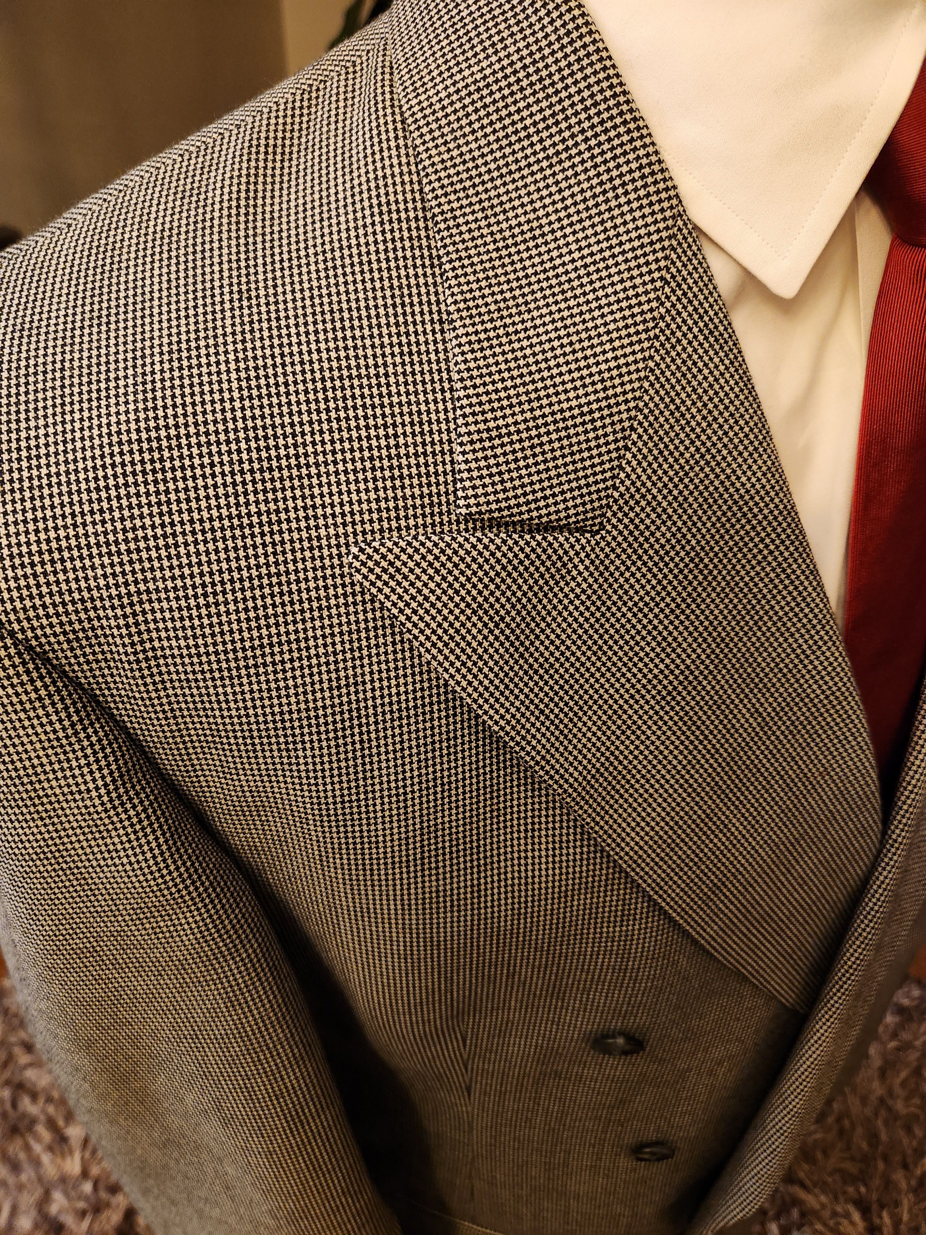 Other Vintage 90's Custom Tailored Houndstooth Double Breast Suit Size 44R - 4 Thumbnail