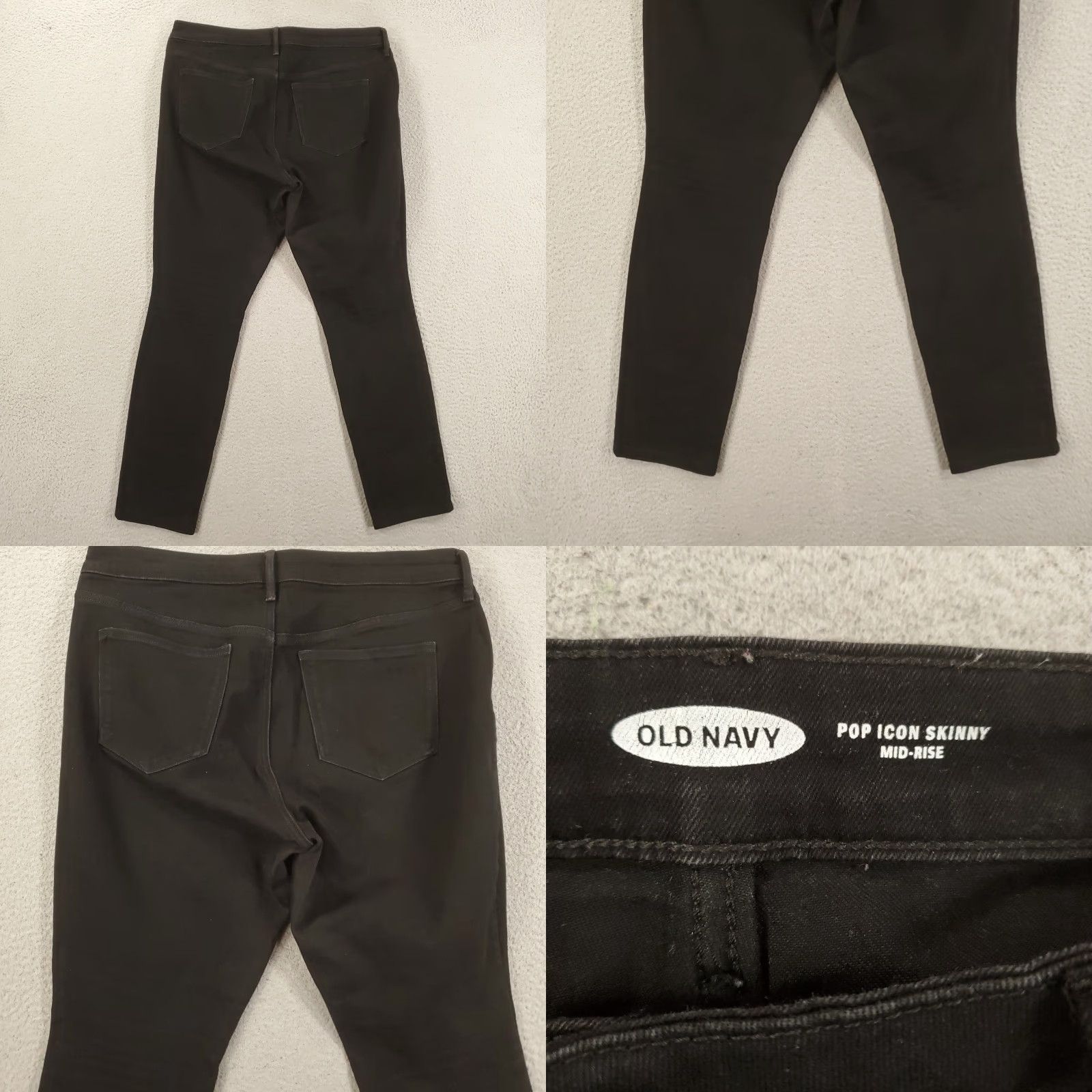 Old Navy Old Navy Jeans Womens 14 Black Denim Skinny 5-Pocket City Stretch Slim Regular Denim - Jeans Size 36" / US 14 / IT 50 - 8 Thumbnail
