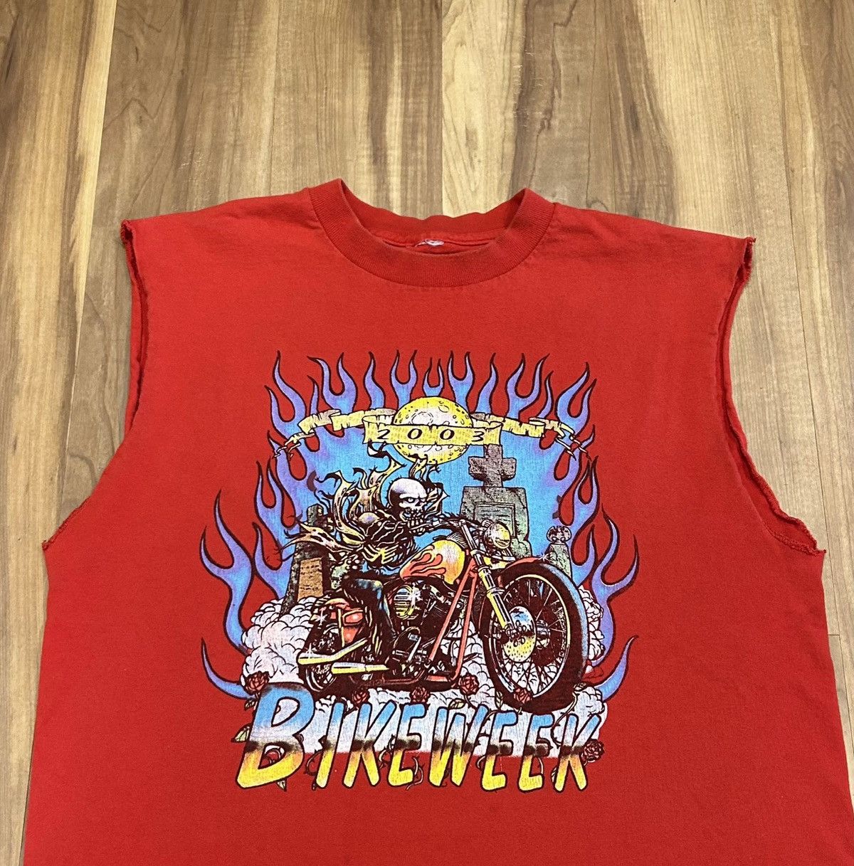 Harley Davidson 2003 Laconia NH Bike Week Cut Off Tank Top Size US L / EU 52-54 / 3 - 3 Thumbnail