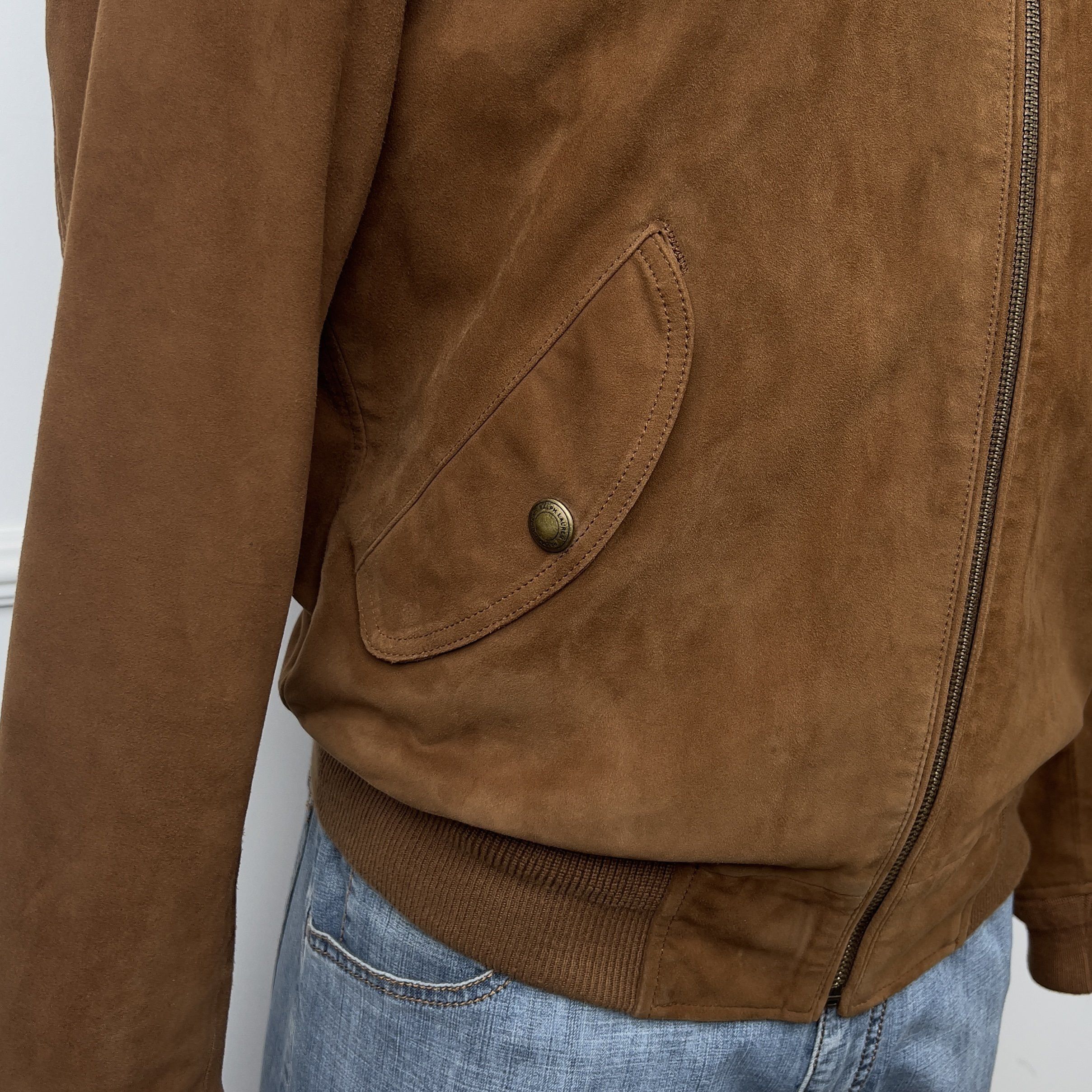 Polo Ralph Lauren Flight Jacket Country Brown Goat Suede Size US S / EU 44-46 / 1 - 7 Thumbnail