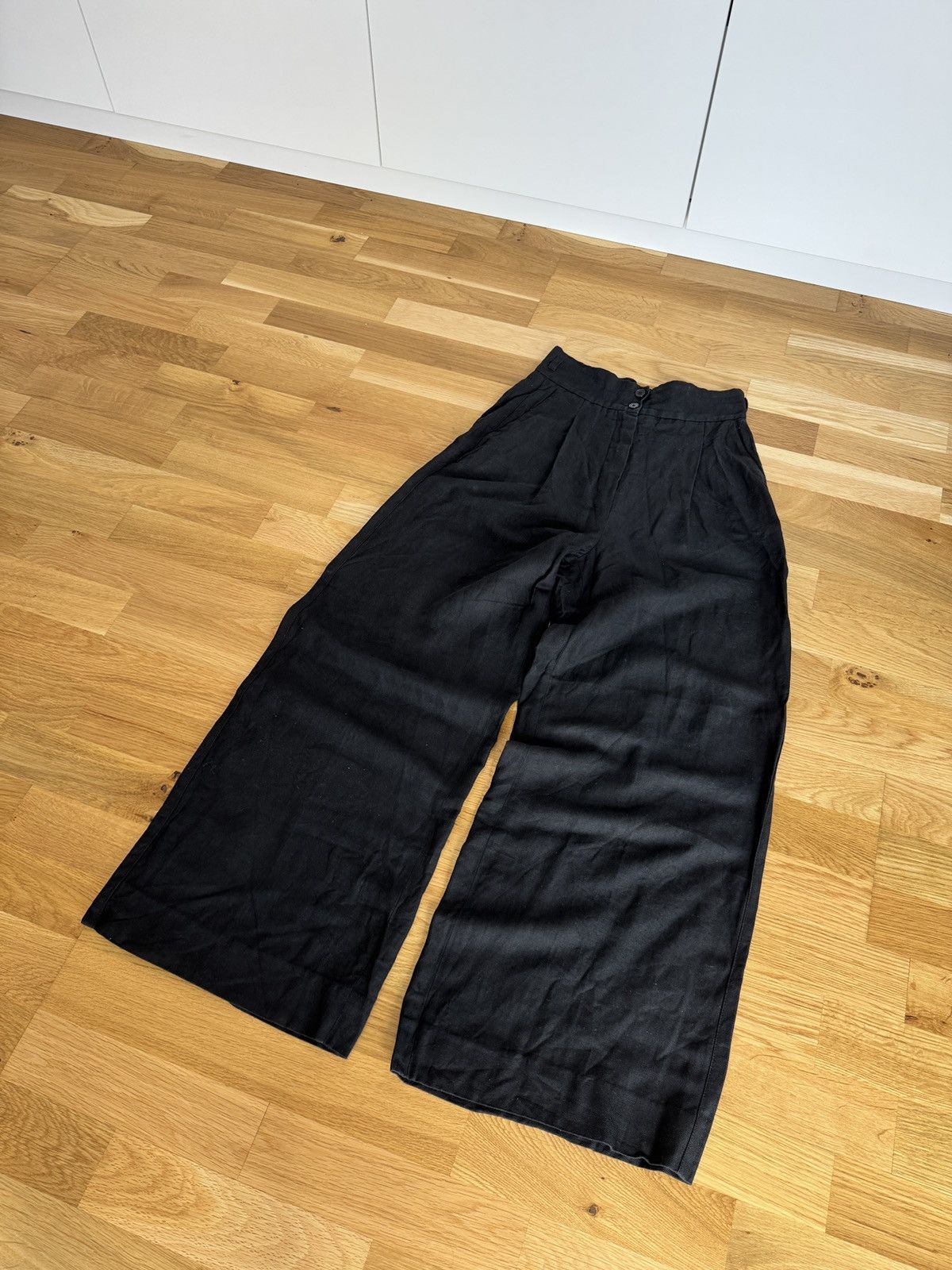 Max Mara ‘S MaxMara wide leg pleated linen trousers pants oversized Size 28" / US 6 / IT 42 - 1 Thumbnail
